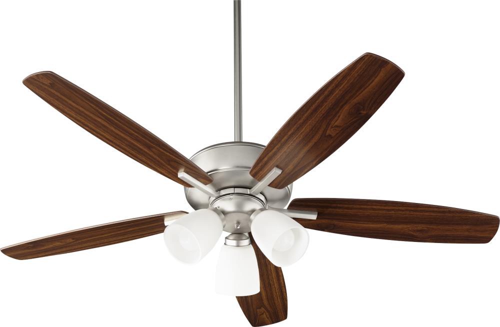 Quorum International 70525-365 Breeze 52-in Satin Nickel Indoor Ceiling Fan with Light (5-Blade)