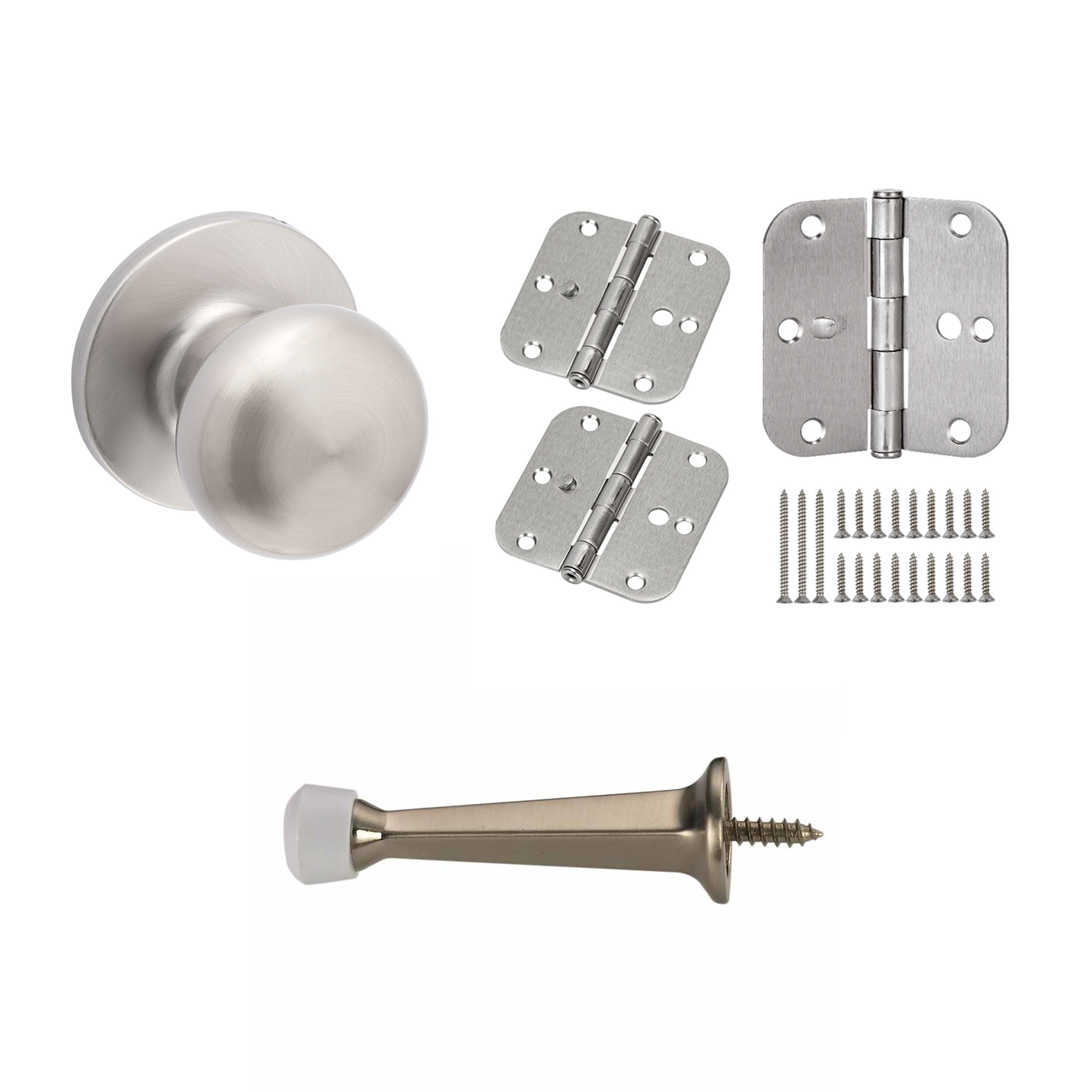 RELIABILT Baron Satin Nickel Exterior Keyed Entry Door Knob in the