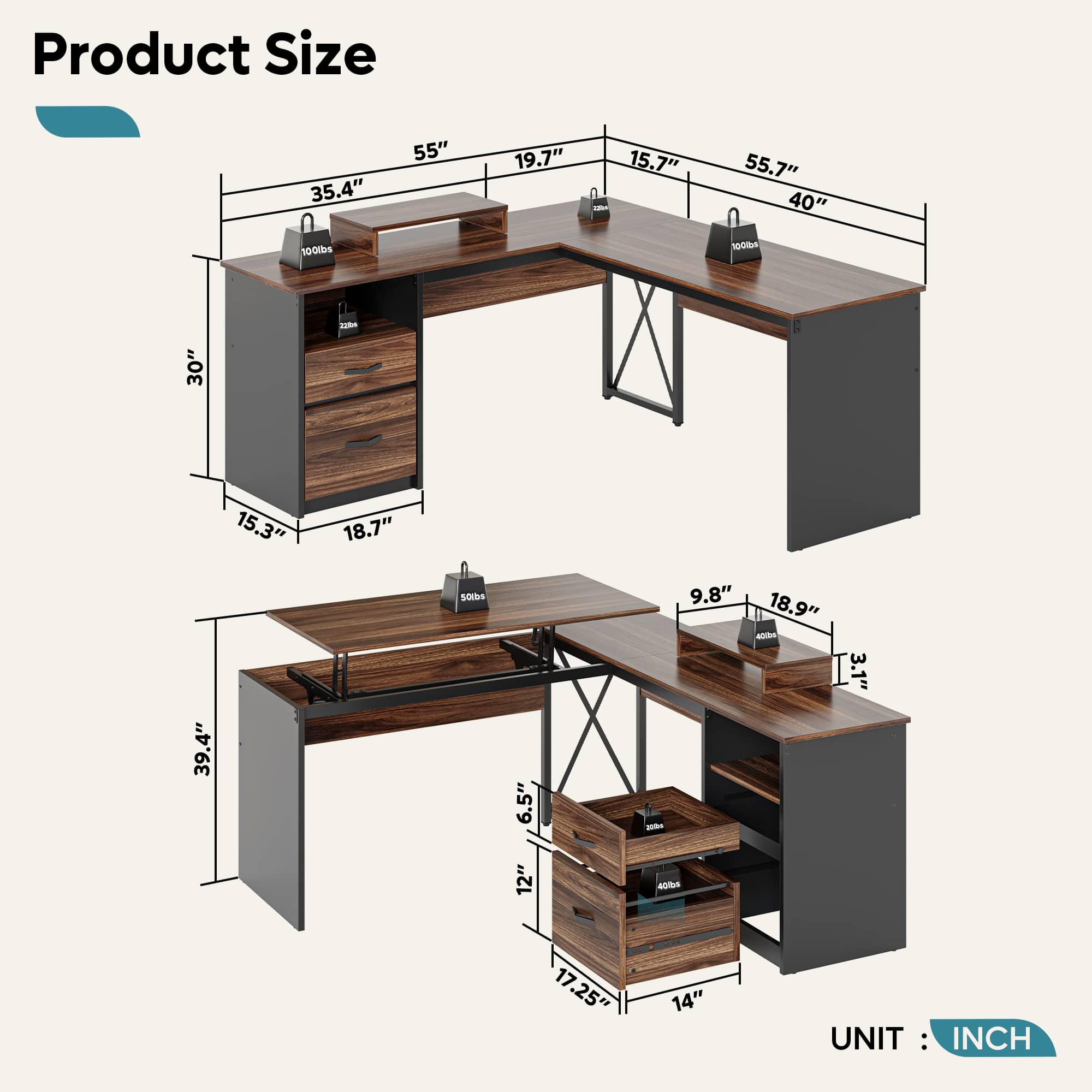 Bestier LOW-H100914E-WALT desks - View #3