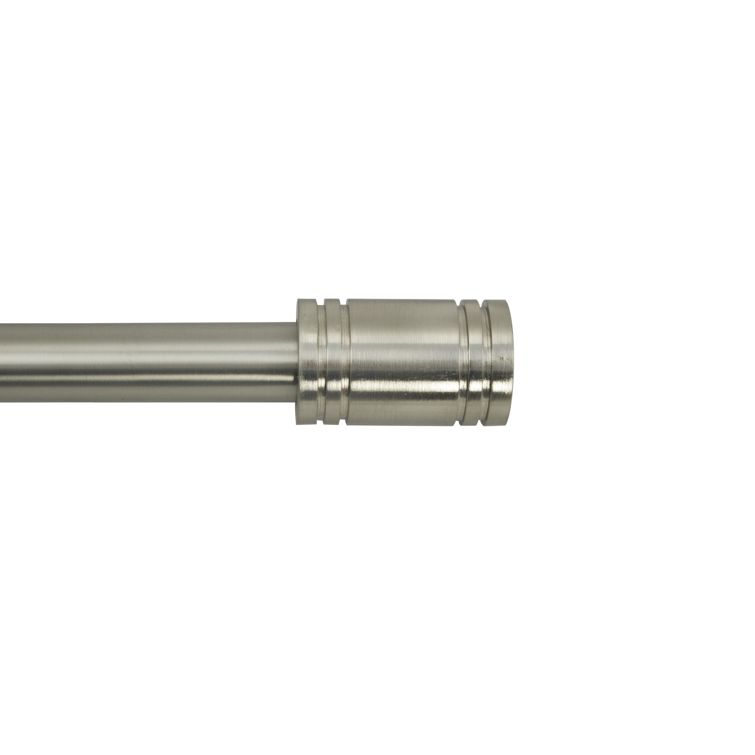Versailles Home Fashions LX0548-903 48-in to 86-in Brushed Nickel Steel Single curtain rod with Finials