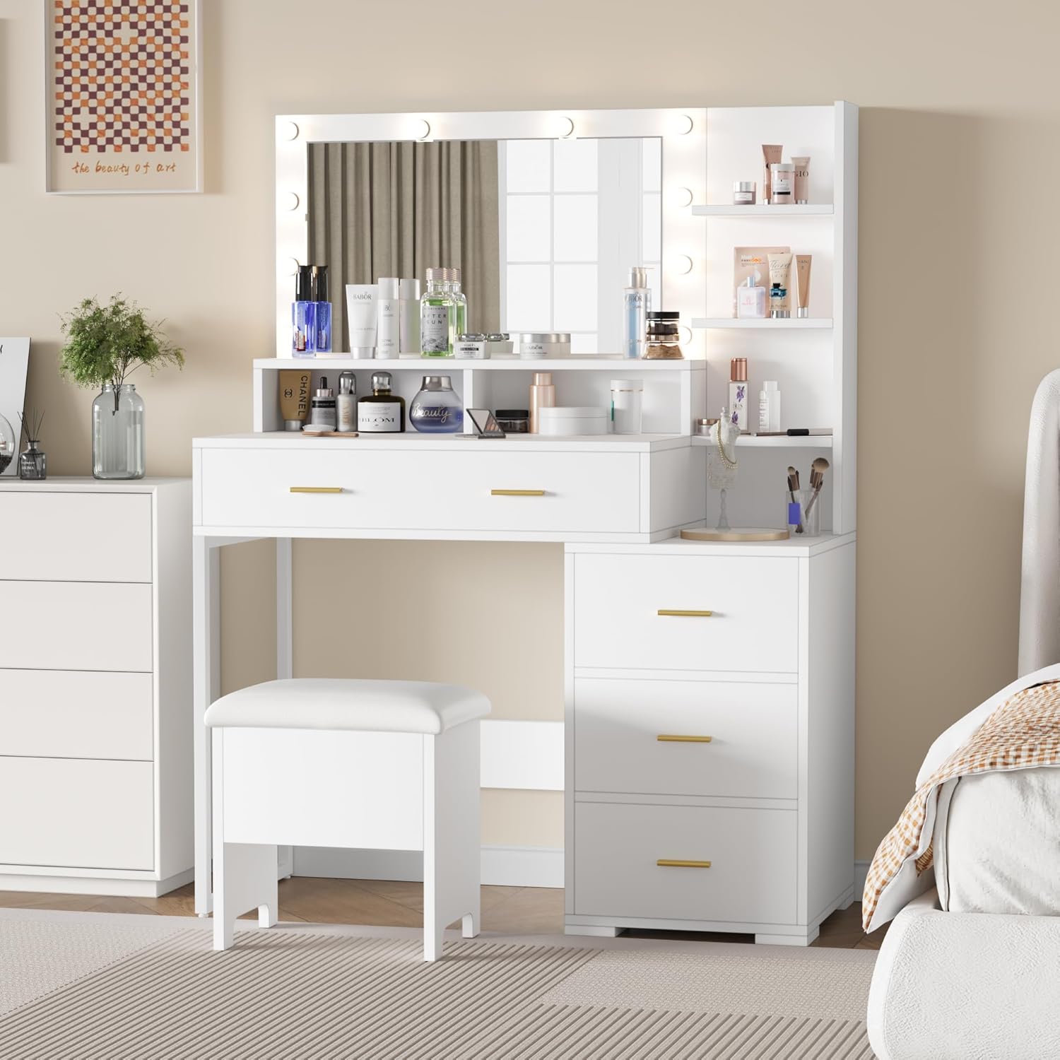 Qeetex LHF-SZT-PHO-130RGTSU Bedroom-Vanities - View #3