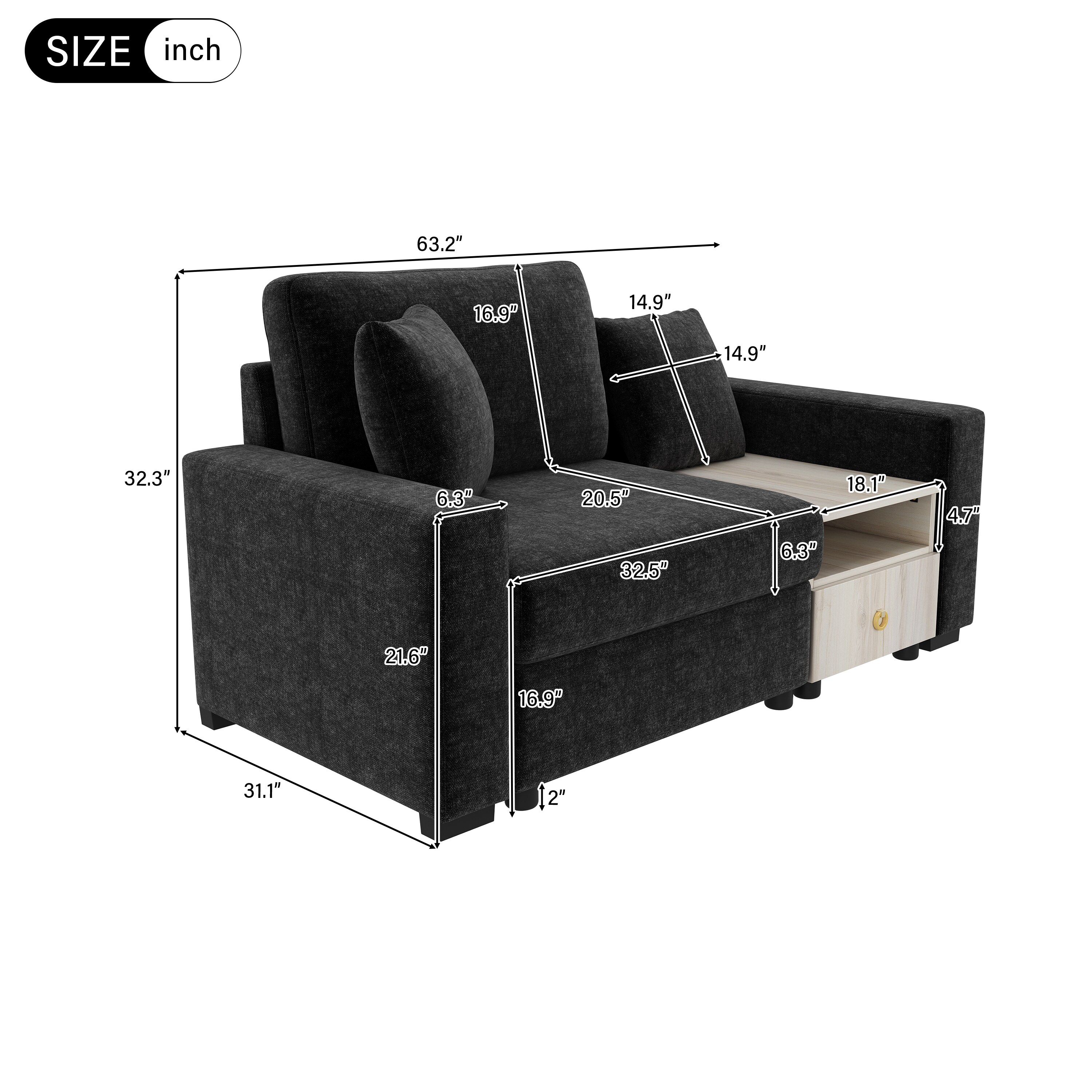 LUXEYARD DS-Y-YC-2780 Sofas-Loveseats - View #2