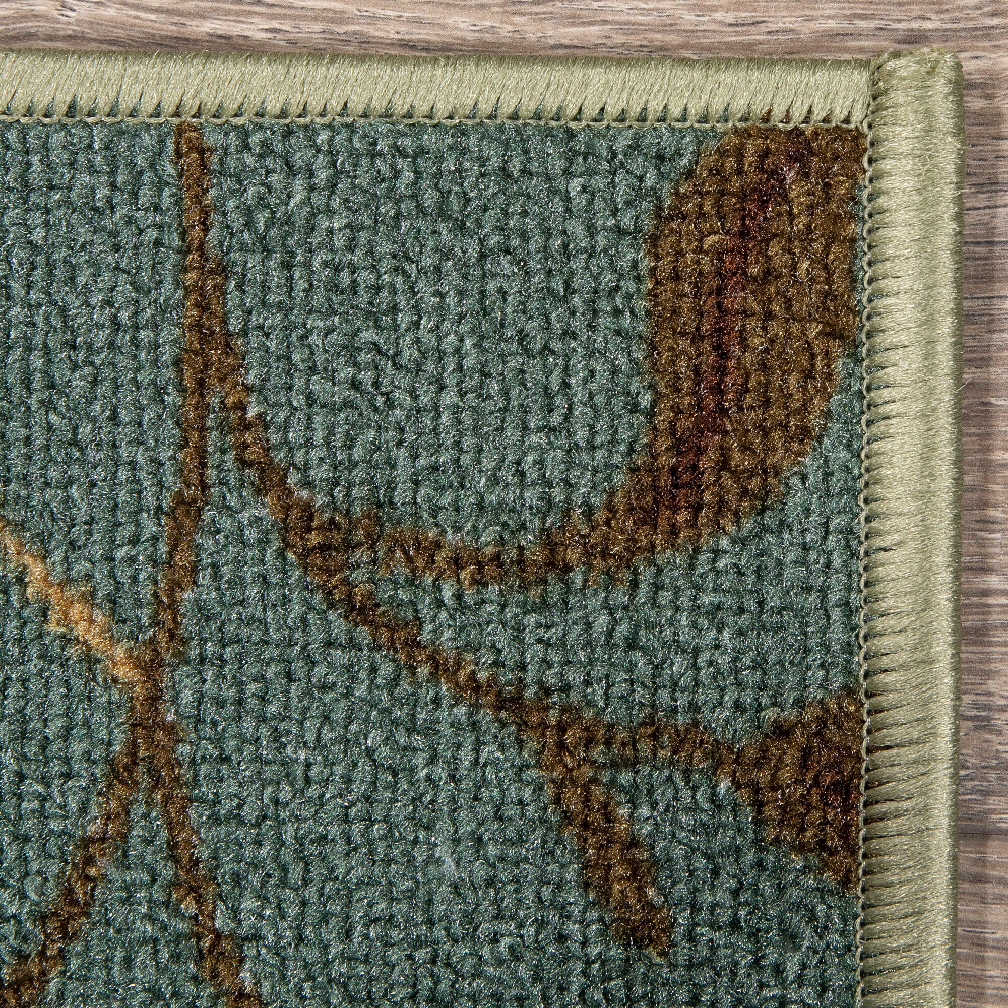 Ottomanson Ottohome Leaves Rug, Green, 2x3 ft