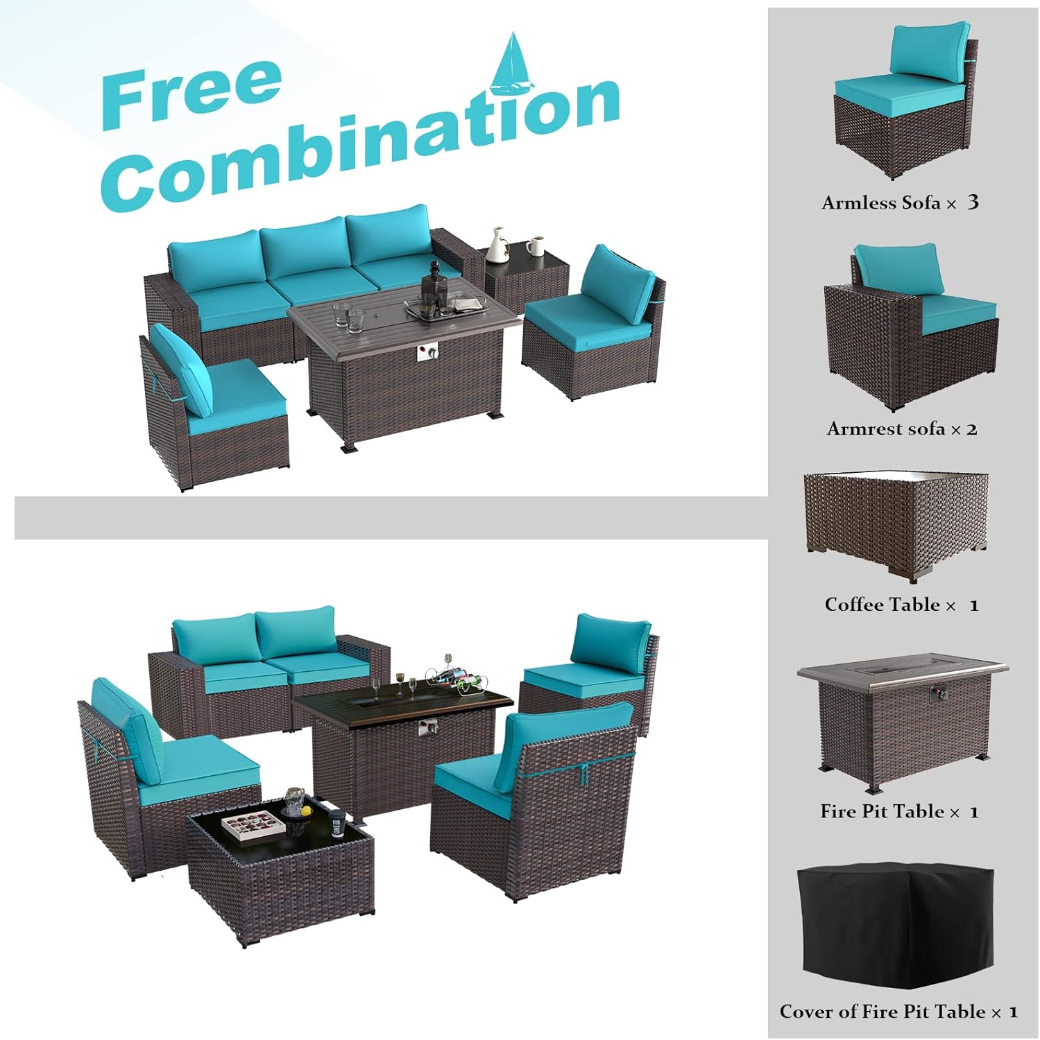 ALAULM LS-6PCS+FP-BLUE Patio-Conversation-Sets - View #6