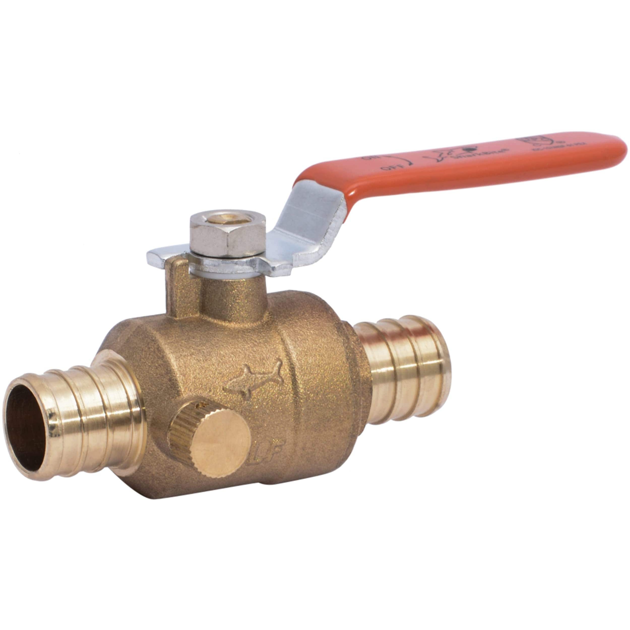 SharkBite  34 Inch Brass Crimp Ball Valve with Drain for PEXPERT 24613LFA