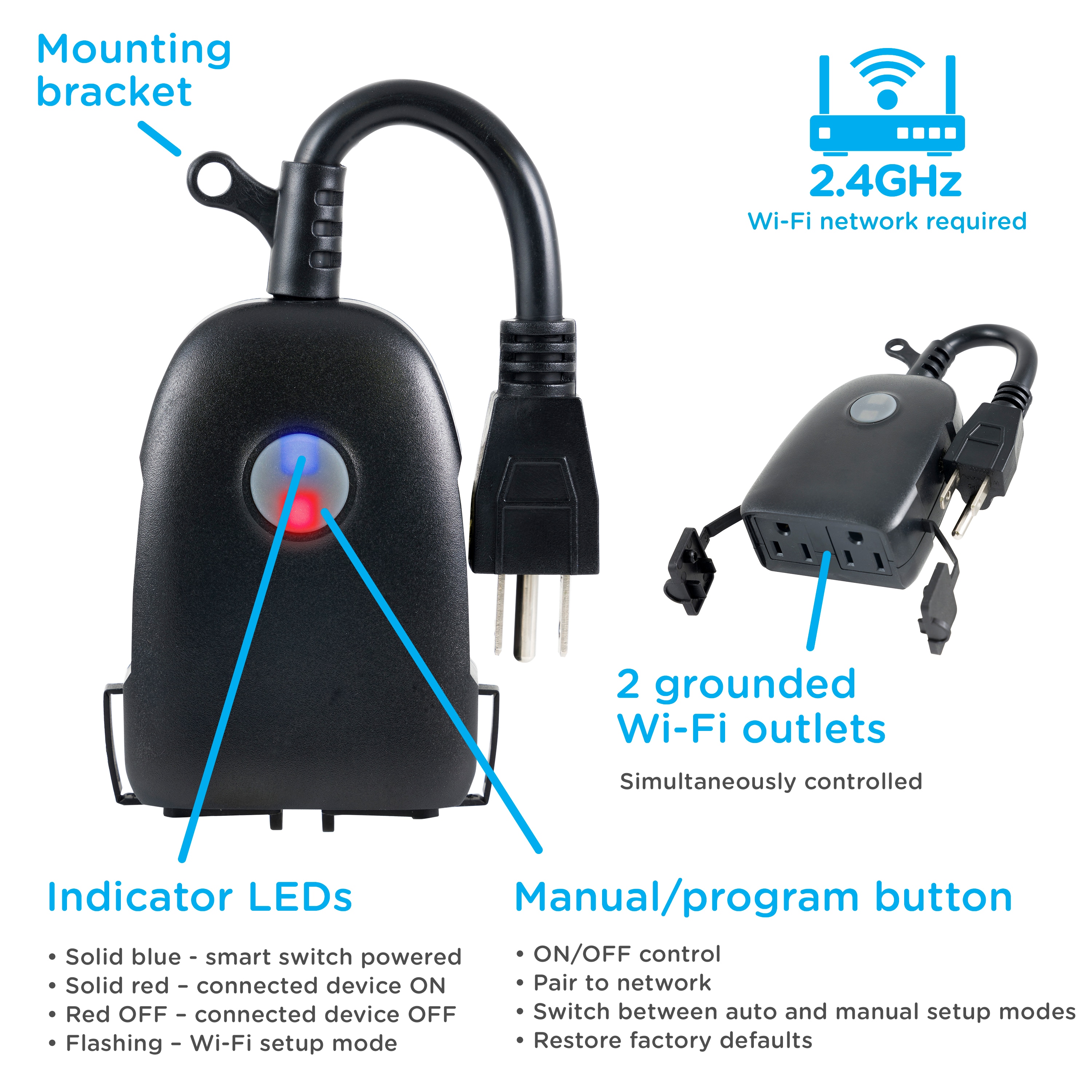 Leonlite WiFi Outdoor Smart Plug - 250v