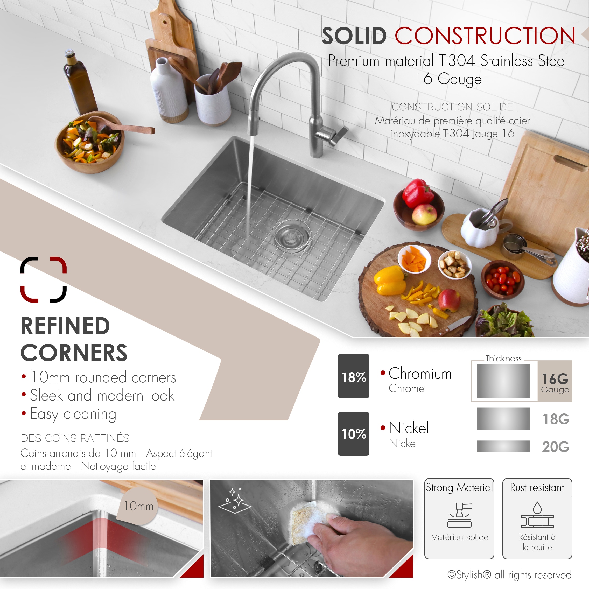 Stylish S-307XG1 Kitchen-Sinks - View #3