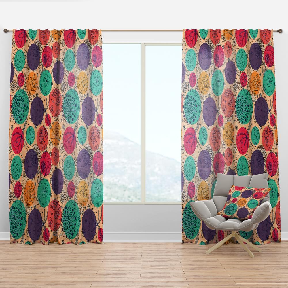 Designart CTN18647-52-120 120-Inches Pink Abstract Room darkening Thermal lined Rod pocket Single curtain panel