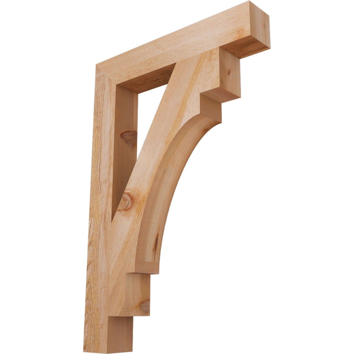 Ekena Millwork BKT04X24X36MRC05RWR Merced block rough sawn 4-in x 24-in x 36-in Western red cedar Brown Wood Standard bracket