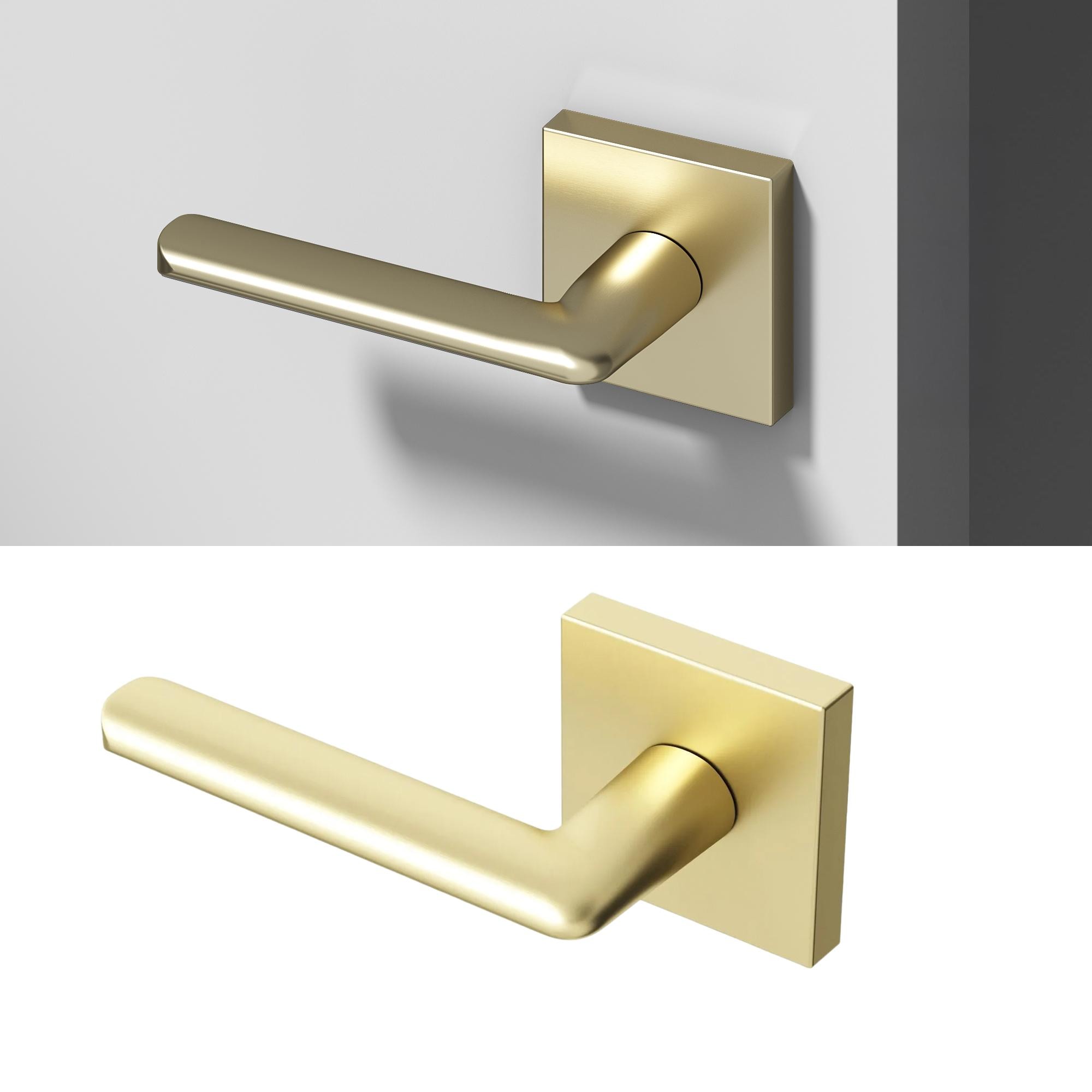 OKUN Mirra Brushed Champagne Gold Interior or Hall/Closet Dummy Door Handle #OK1014MGD