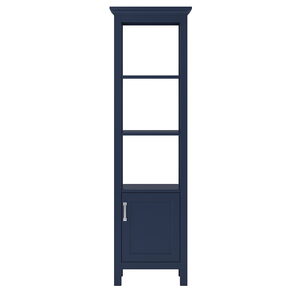 CRAFT + MAIN LSBL1970 Lawson 19-in x 70-in x 15-in Aegean Blue Wood Freestanding Soft Close Linen Cabinet