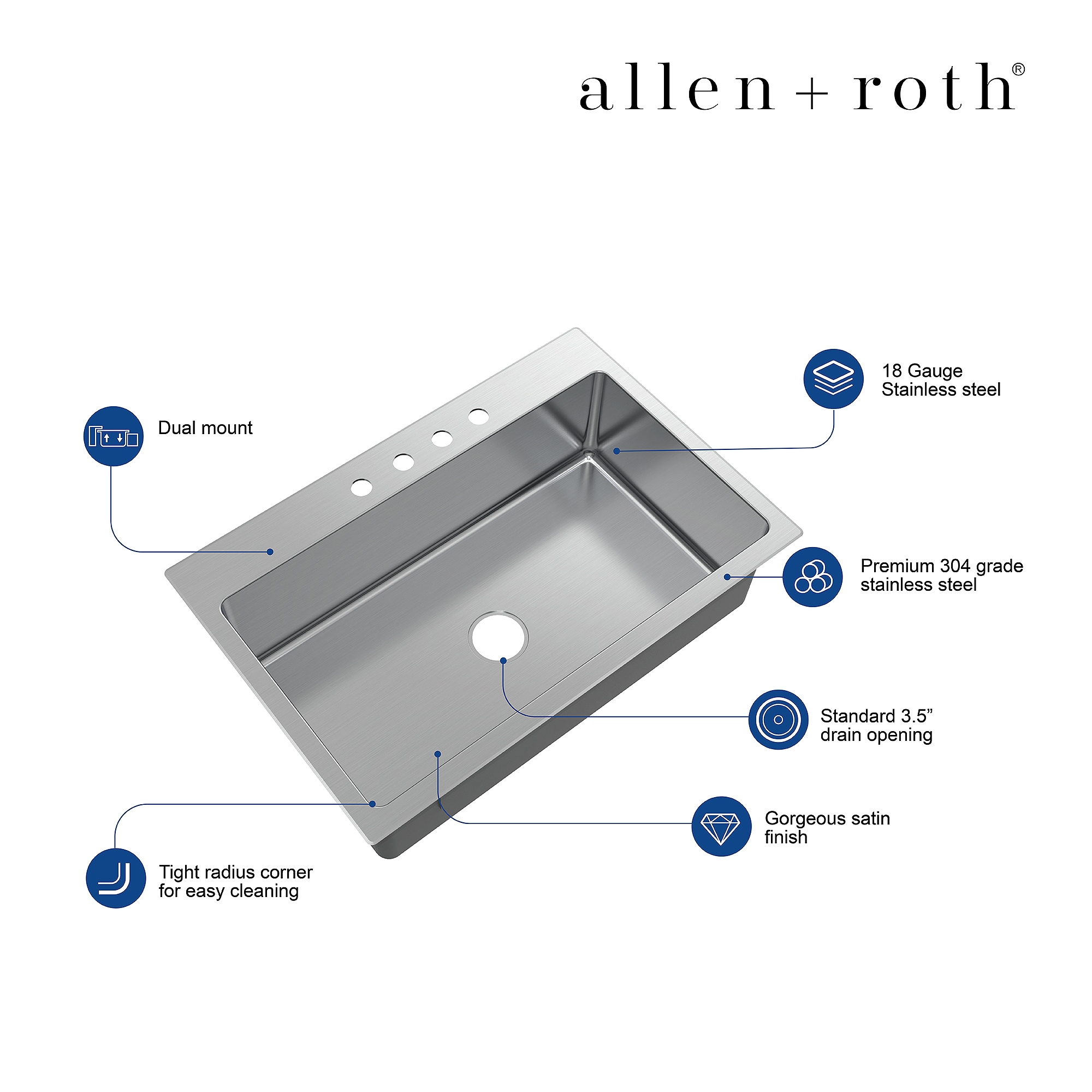 allen + roth VDR3322LA1-S Kitchen-Sinks - View #7