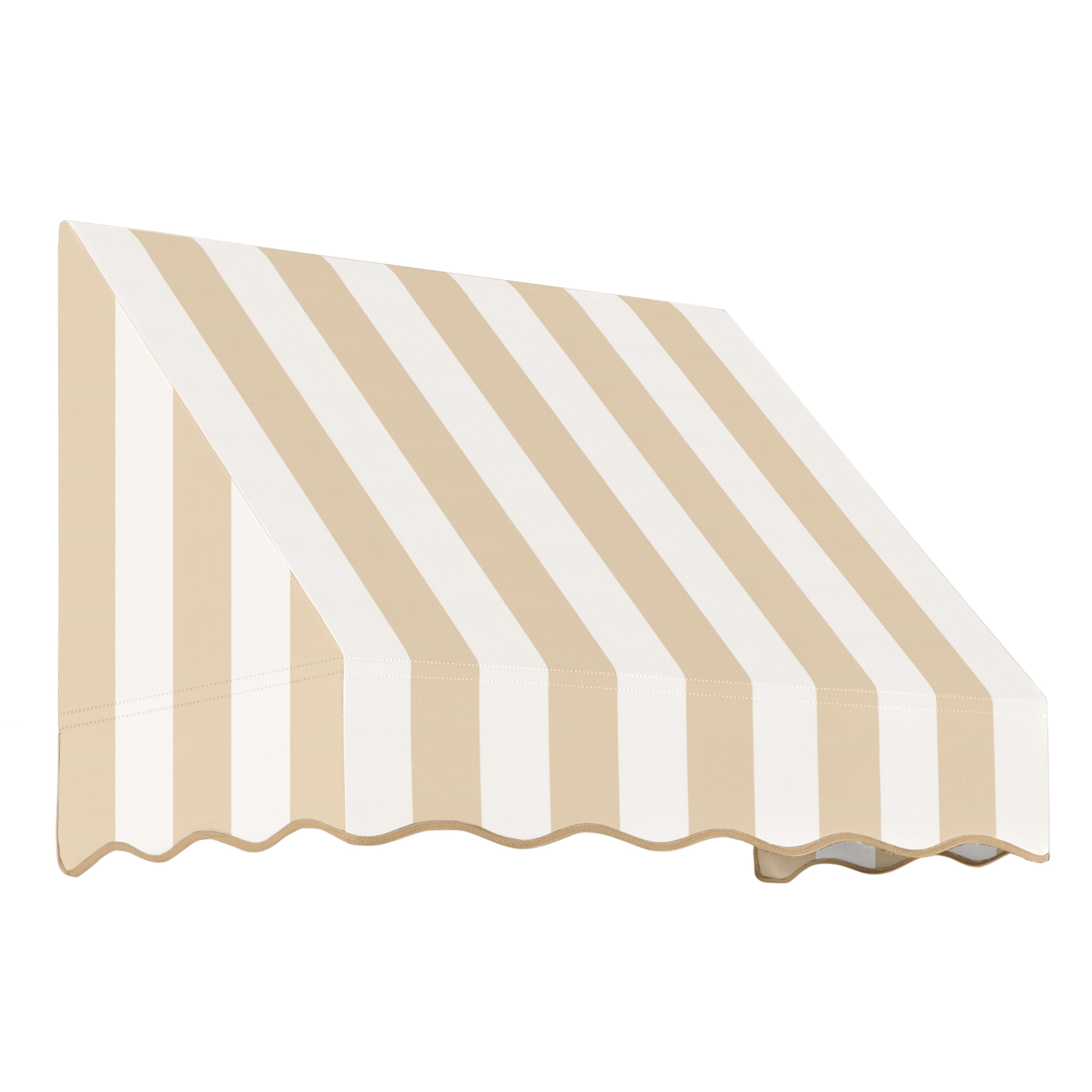Awntech EF2442-L-4LW San Francisco 52.5-in Wide x 42-in Projection x 24-in Height Fabric Linen/White Stripe Striped Fixed Window/Door Awning