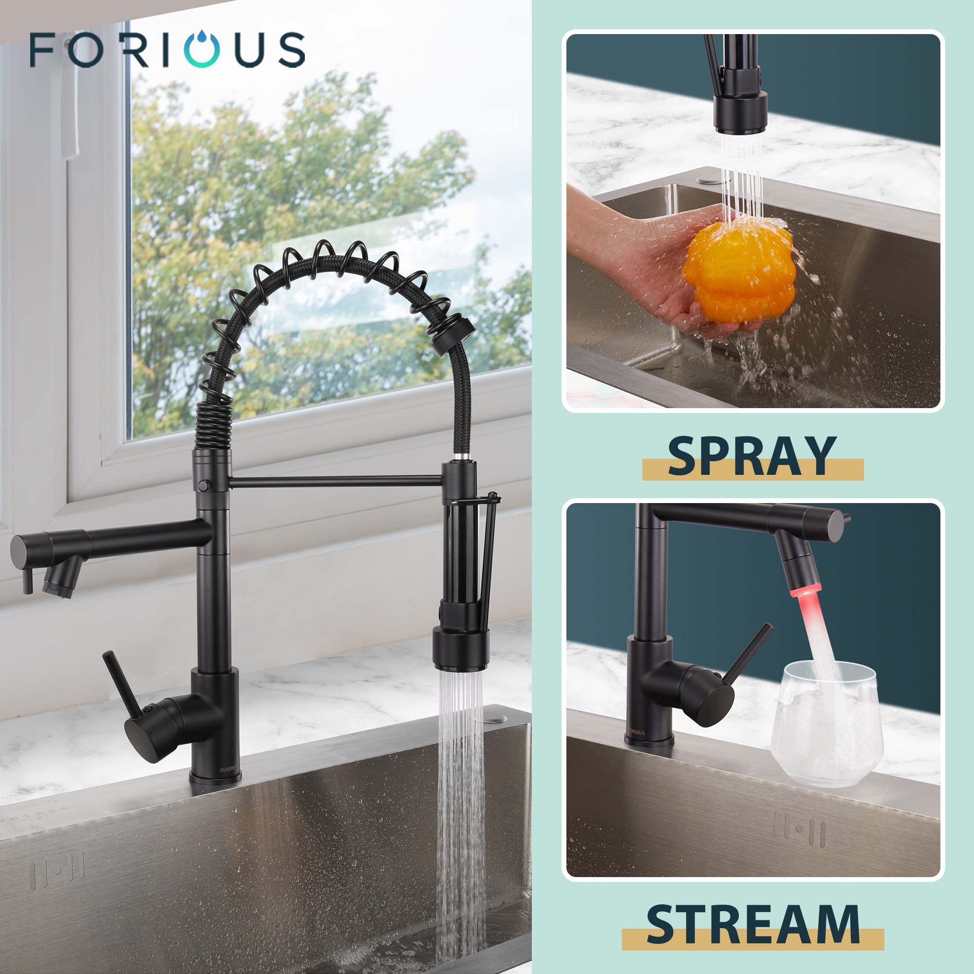 FORIOUS LL45000B-L Kitchen-Faucets - View #4