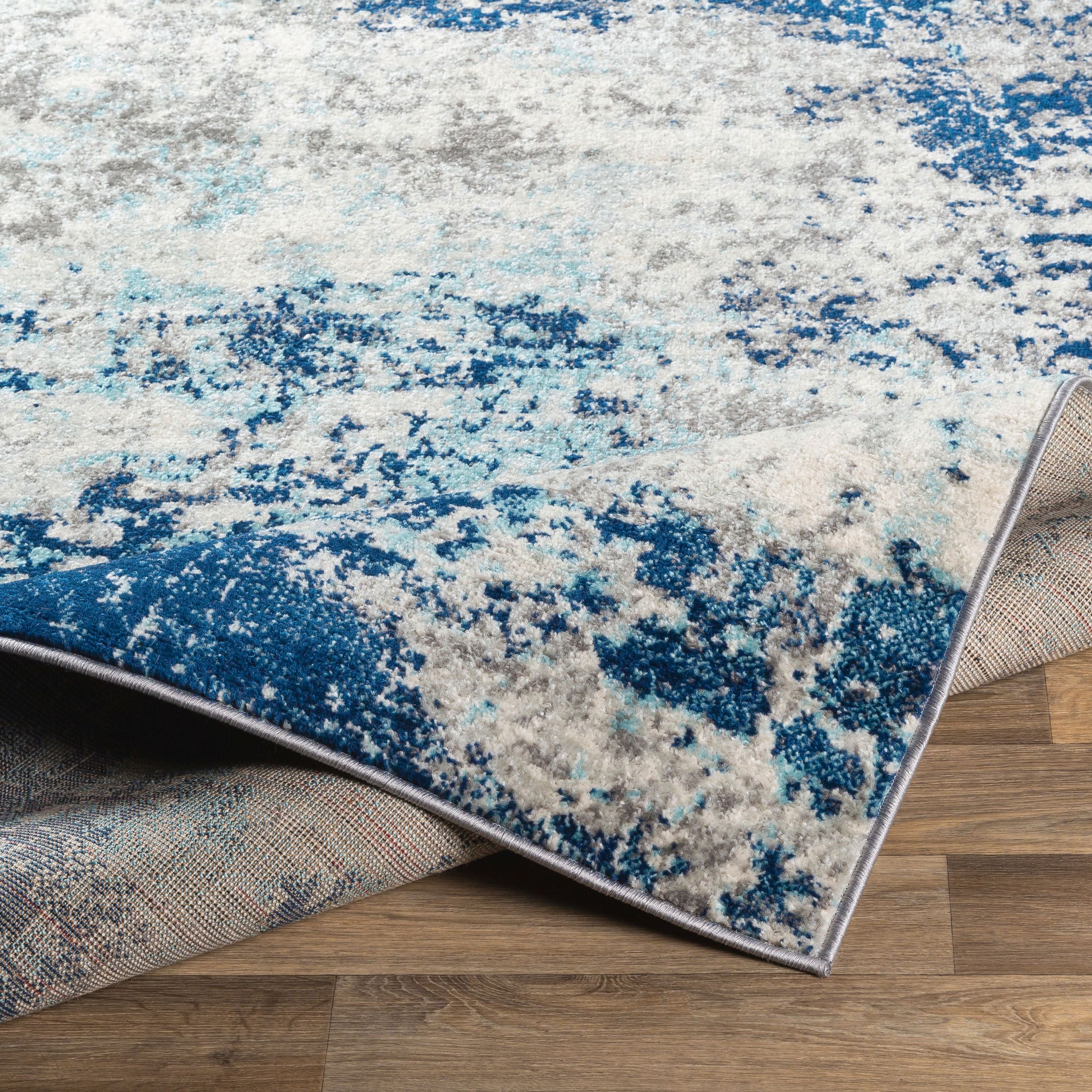 Eagean Black Geometric Reversible Stain-Resistant Synthetic Rug
