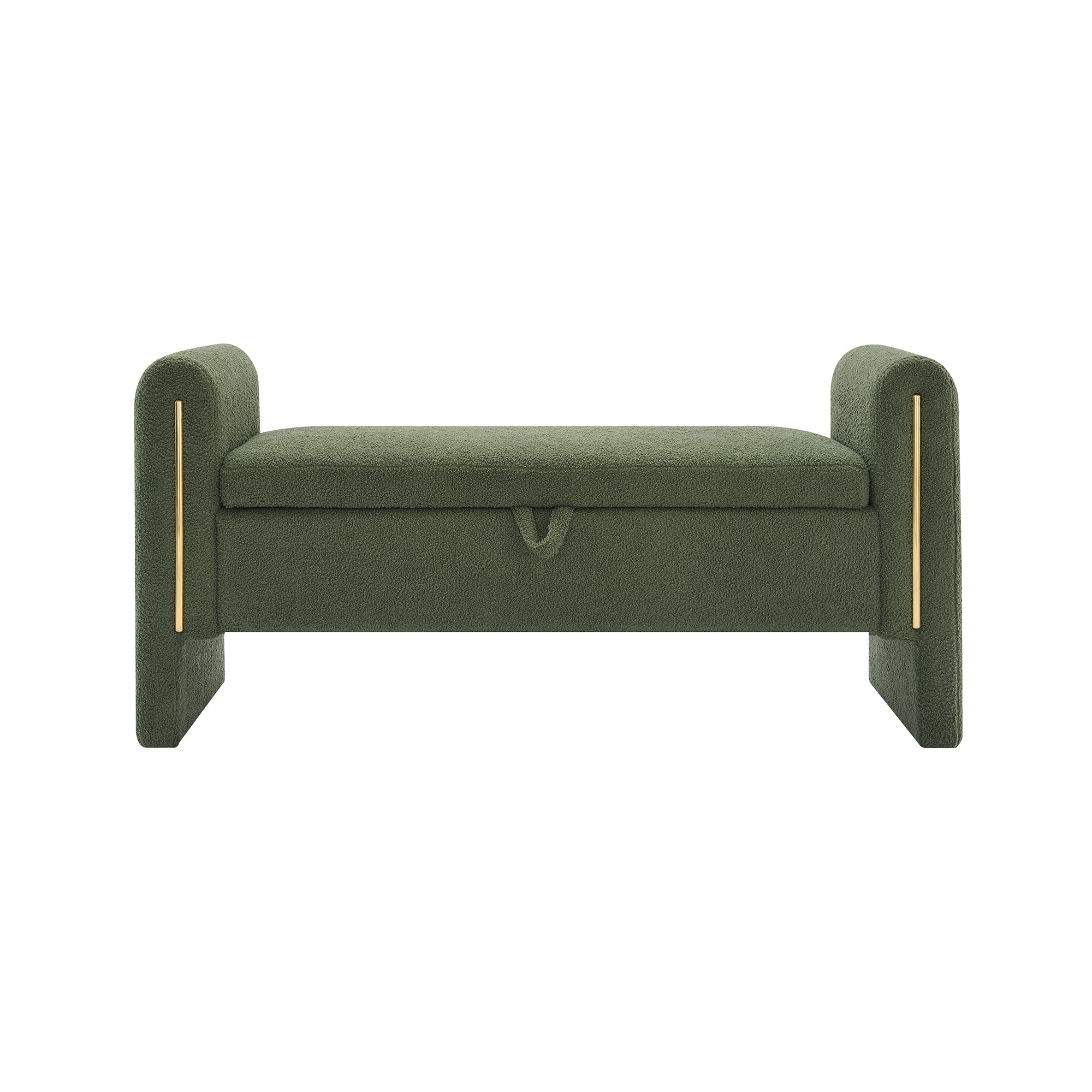 Bybafun YA6100143 Modern Olive Green Storage Bench with Storage 52.25-in x 18.5-in x 24.3-in