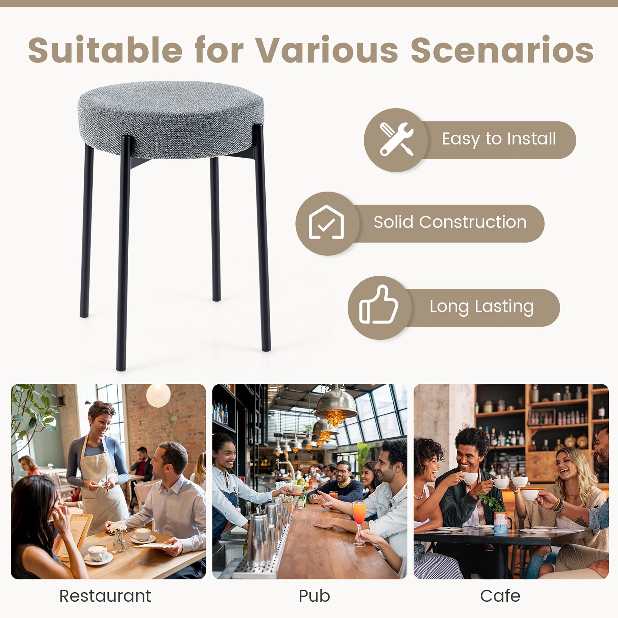 Costway HCST00920 stools - View #3