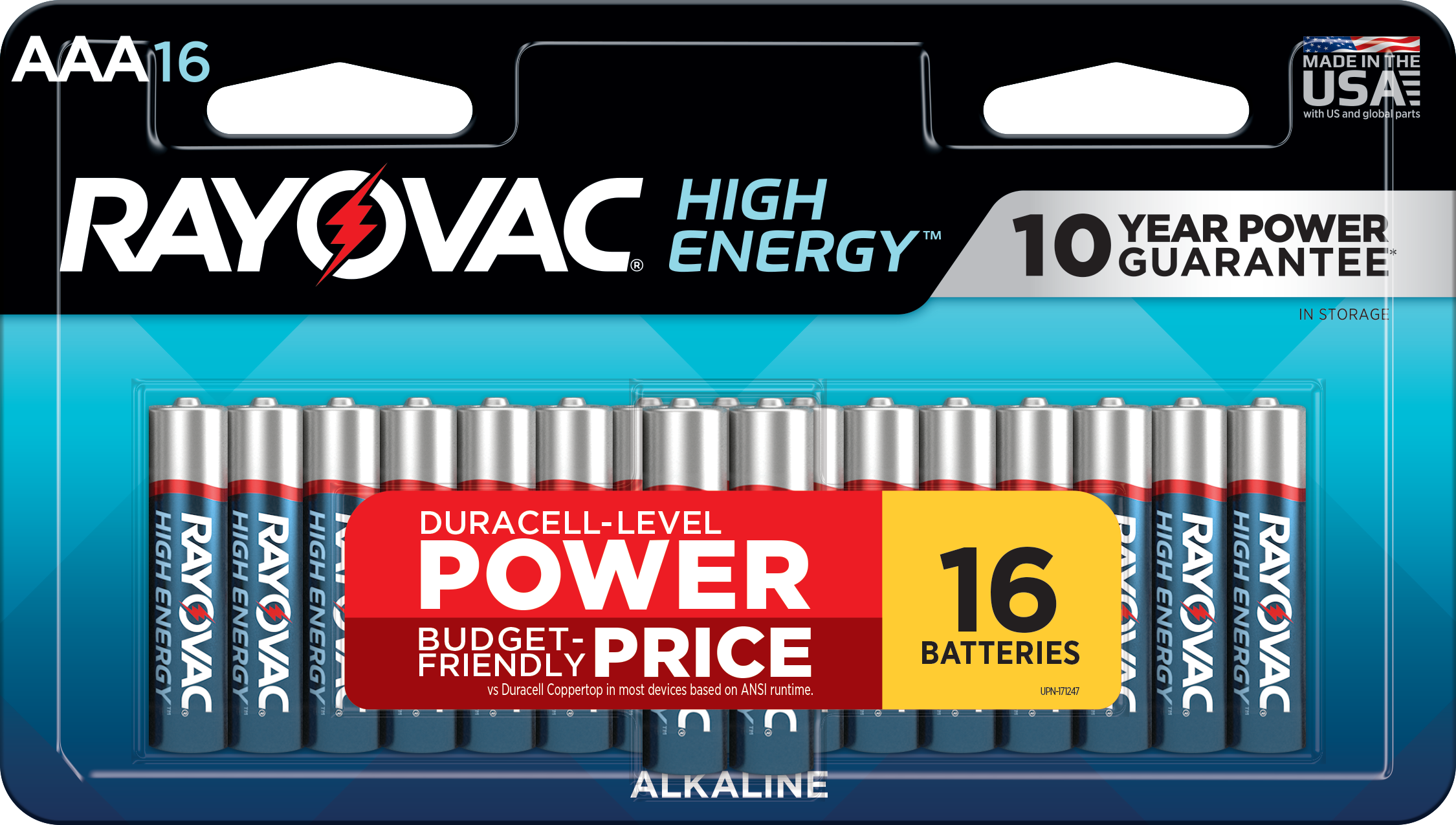 Rayovac 824-16LTJ Alkaline AAA Batteries ( 16 -Pack)