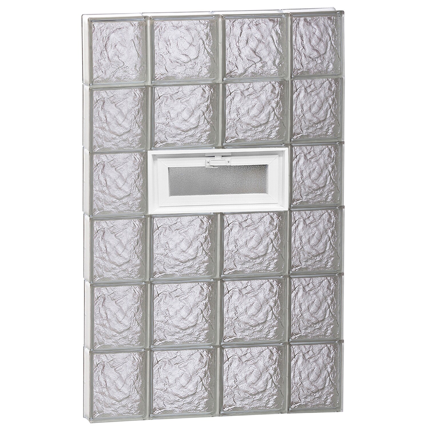 REDI2SET V2848IS Ice Glass 27-in x 46-1/2-in Frameless Replacement Vented Glass Block Window