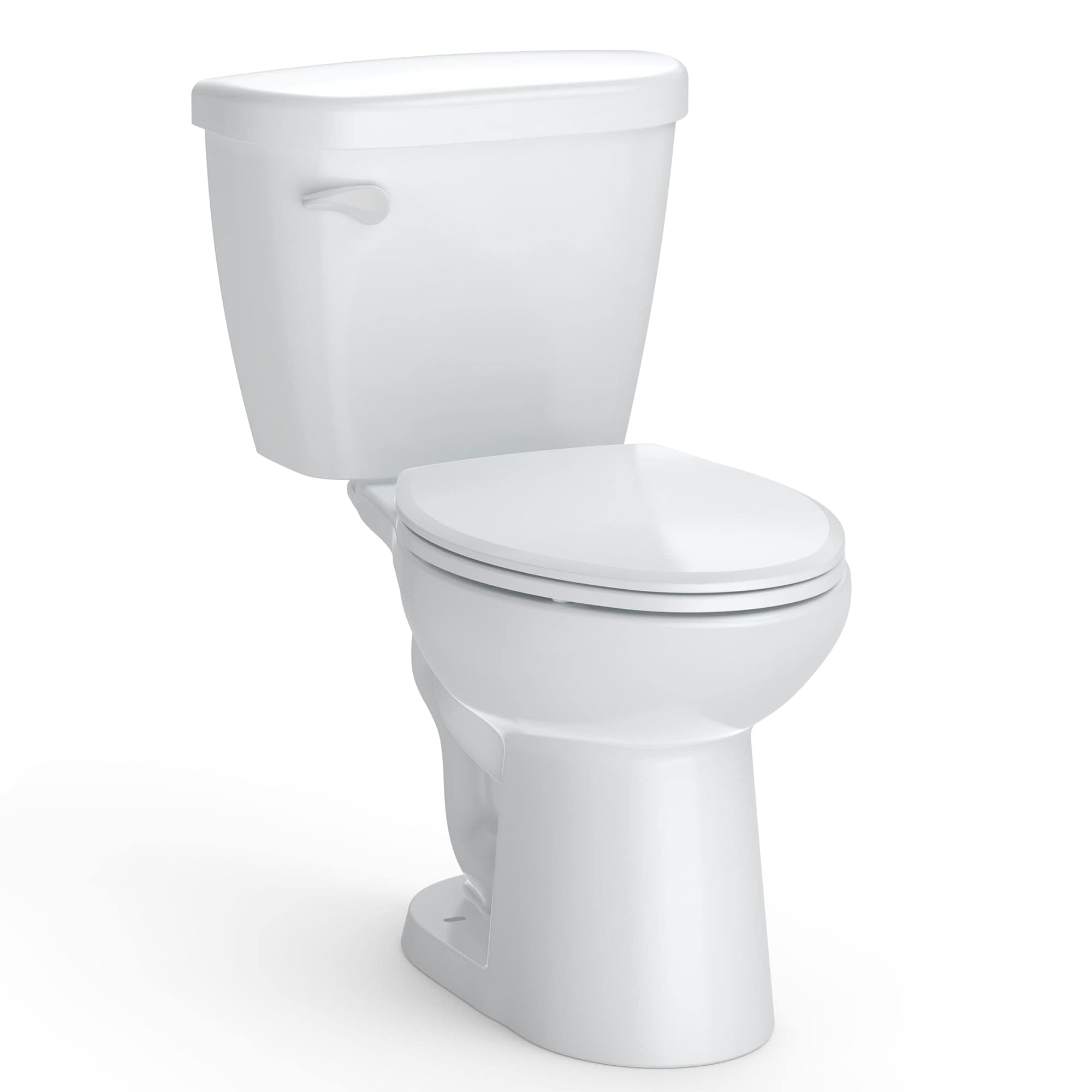 GarveeLife - 2-Piece Elongated Toilet 1.28 GPF 12-in Rough-In Standard Height Soft Close Seat White