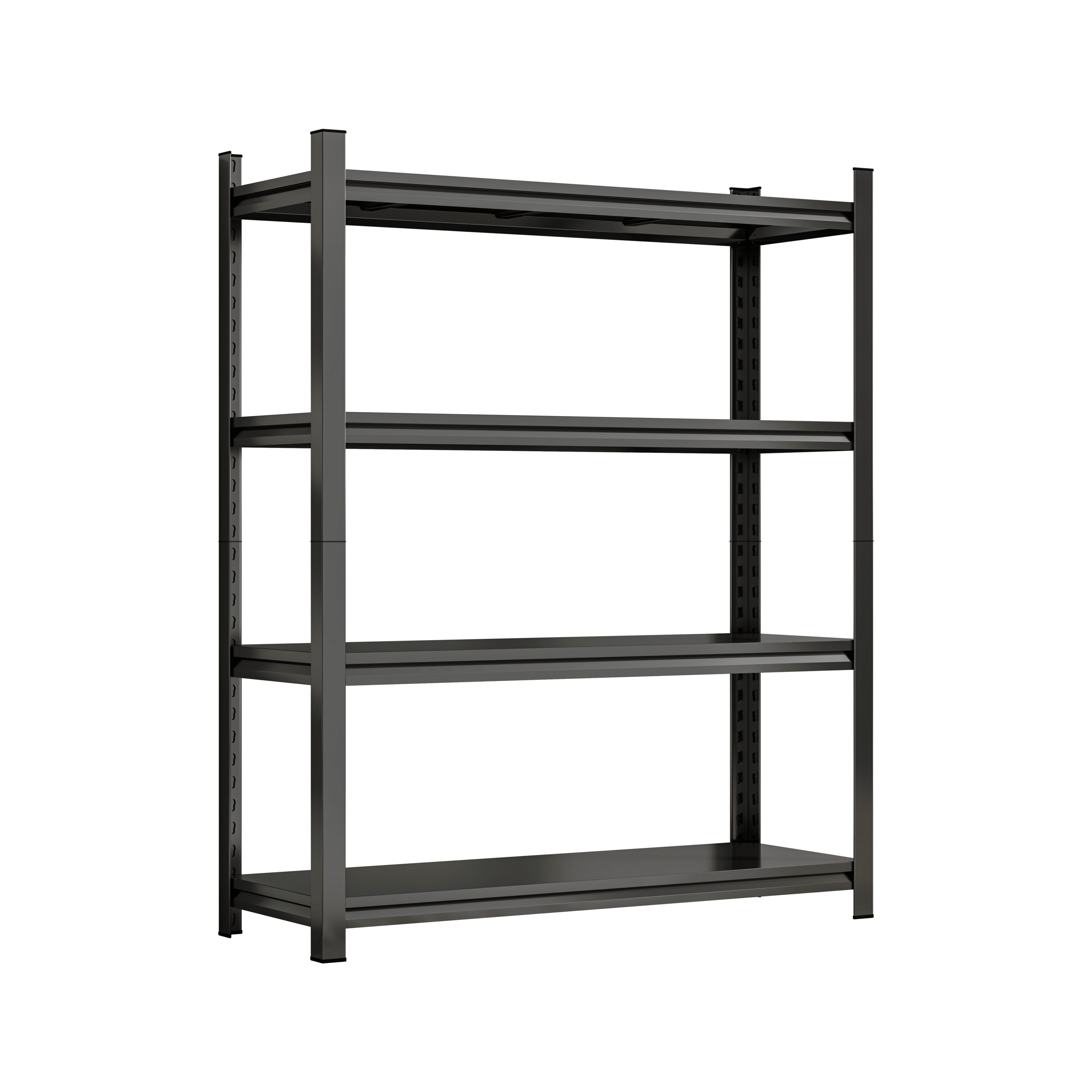 JUSHUA 4-Tier Height-Adjustable Metal Storage Rack Vertical Organizer ...