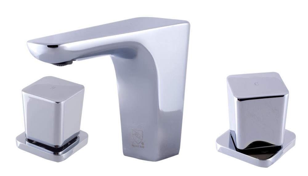 Polished Chrome Modern Widespread Bathroom Faucet Set