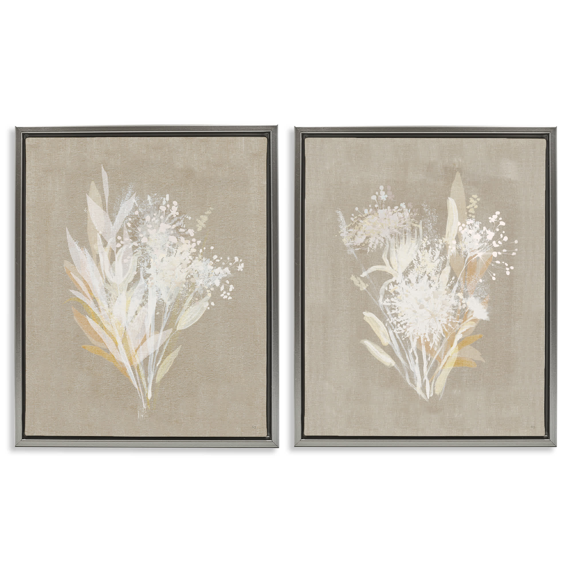 Stupell Industries B2-723-FFL-2PC-16X20 Natural Herb Impression 2pc Floating Frame Set design by Susan Jill