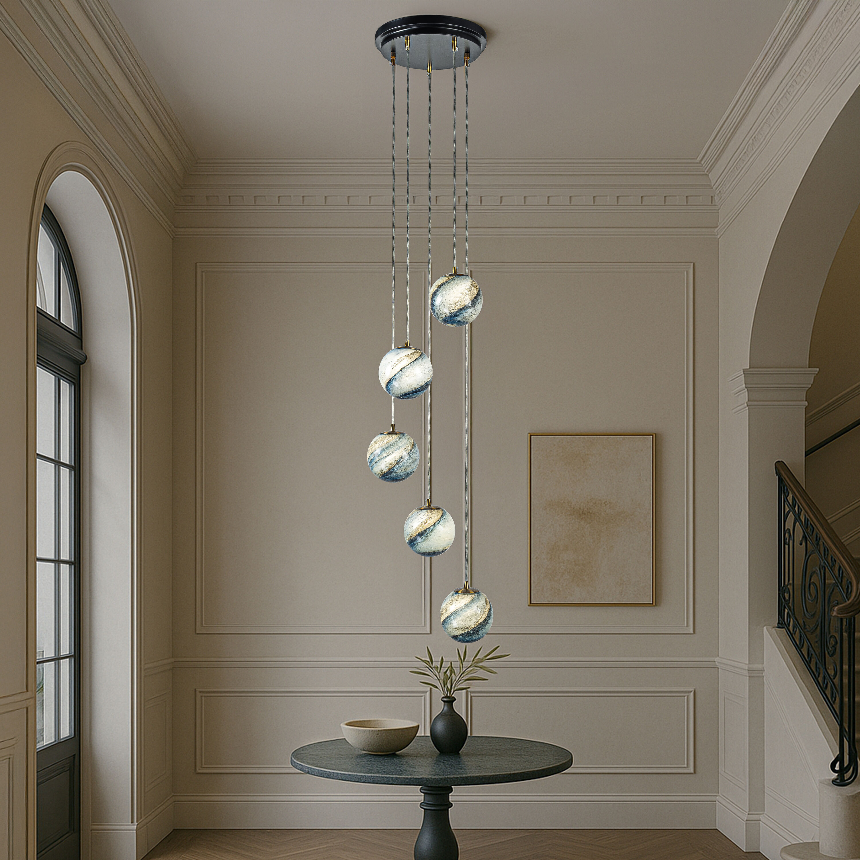 AloaDecor Lighting L7231D3005A 5 -Light Matte Multiple colors Coastal For Use in Bedrooms, Dining Rooms, Foyers, Kitchens, Living Rooms Chandelier