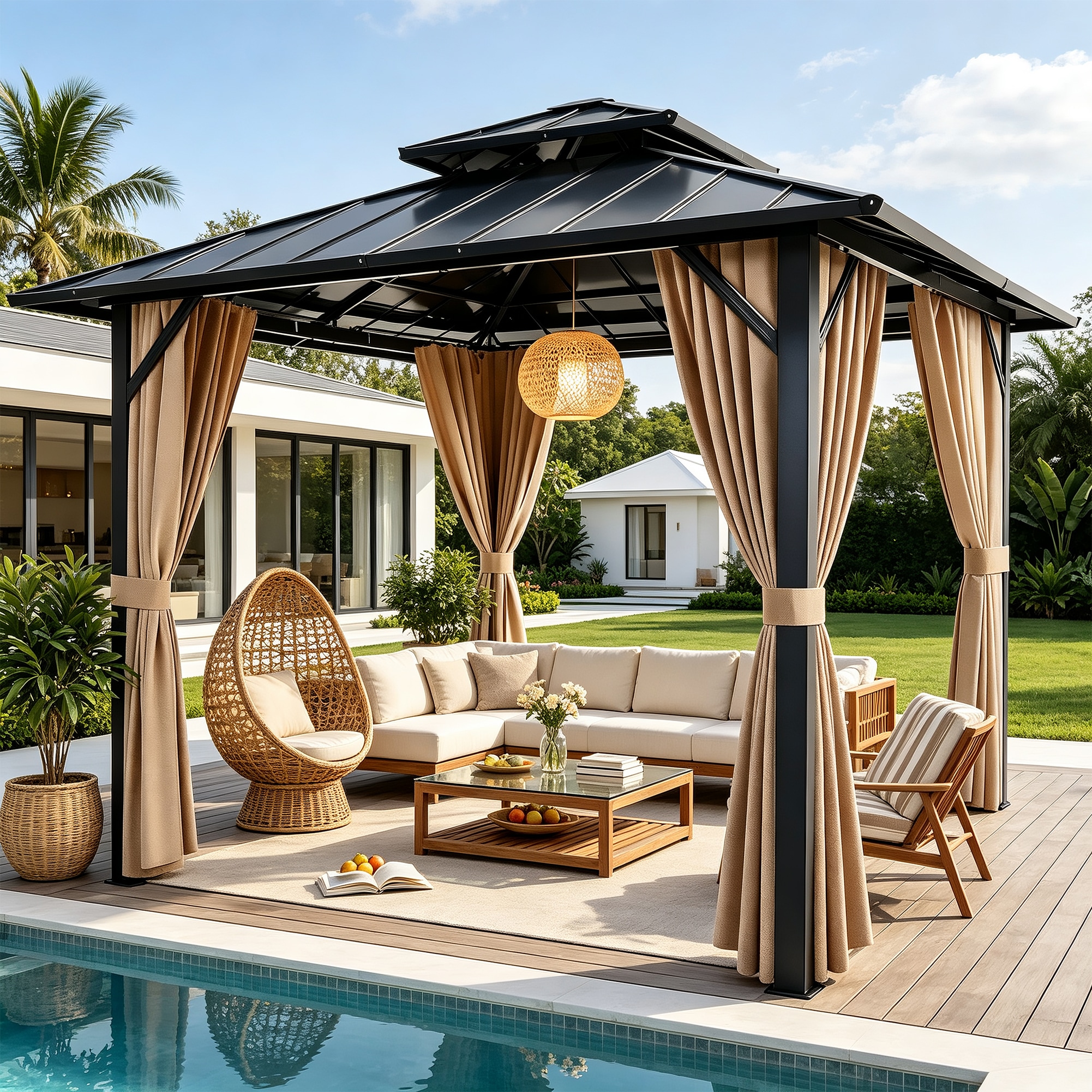 JOYRACER JSGZ003 Wood-Resin-Gazebos - View #4