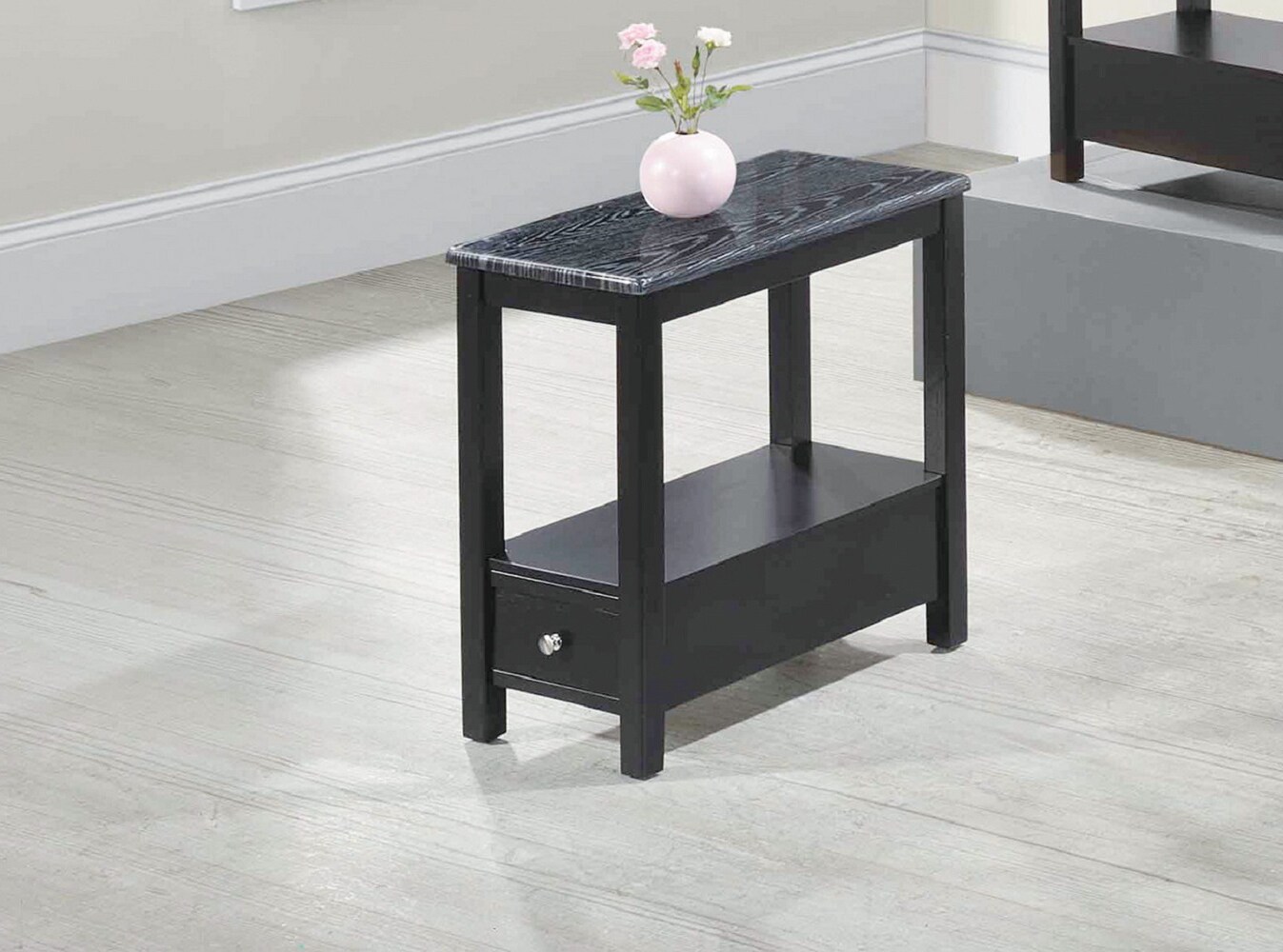 skinny black side table