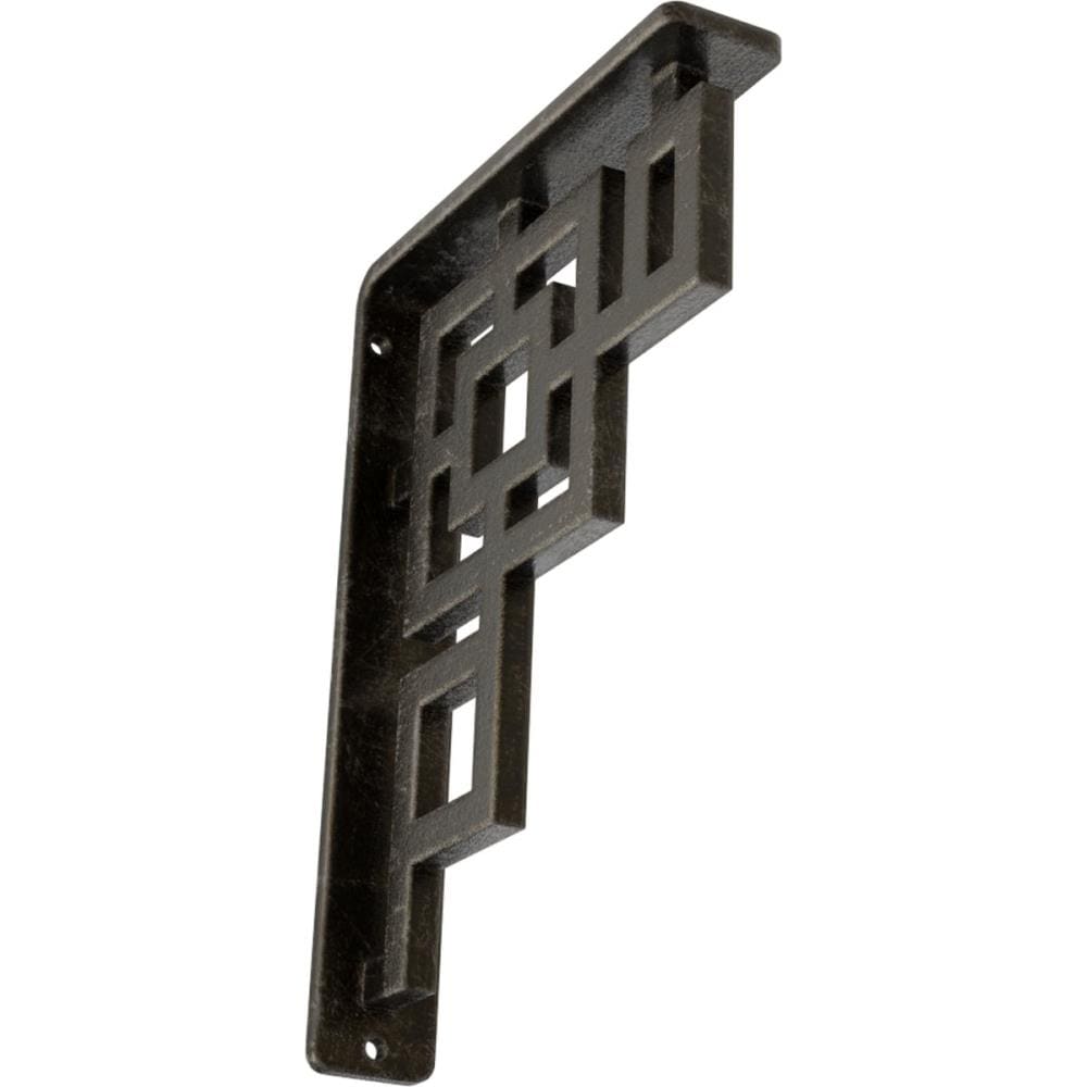 Ekena Millwork BKTM01X05X08SERAWS Eris 5.5-in x 1.5-in x 8-in Gray Wrought iron Mounting bracket