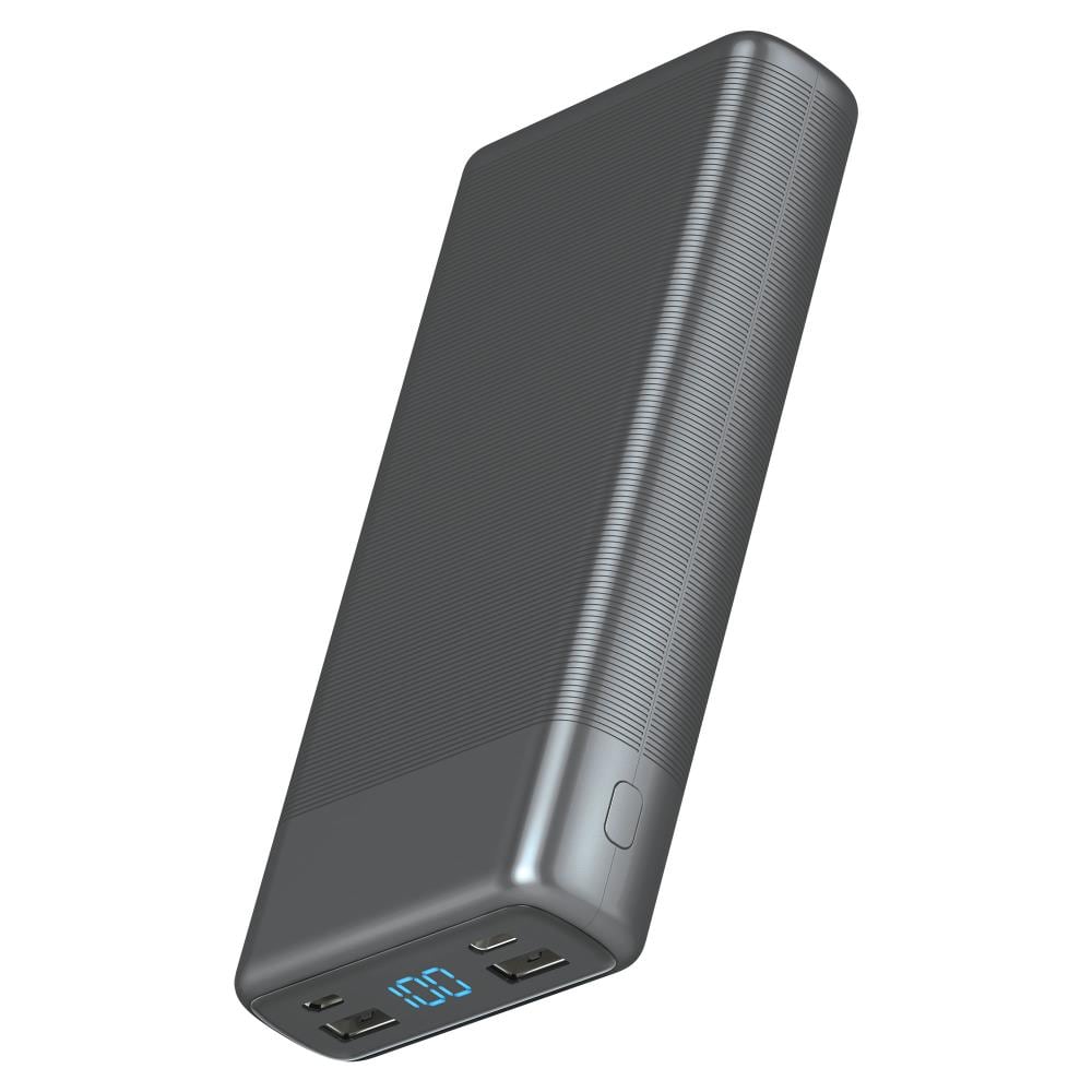 Just Wireless 20,000mAh 3-Port USB Power Bank - Gray, Fast Charge with  Power Delivery, Type C & USB A Connectors