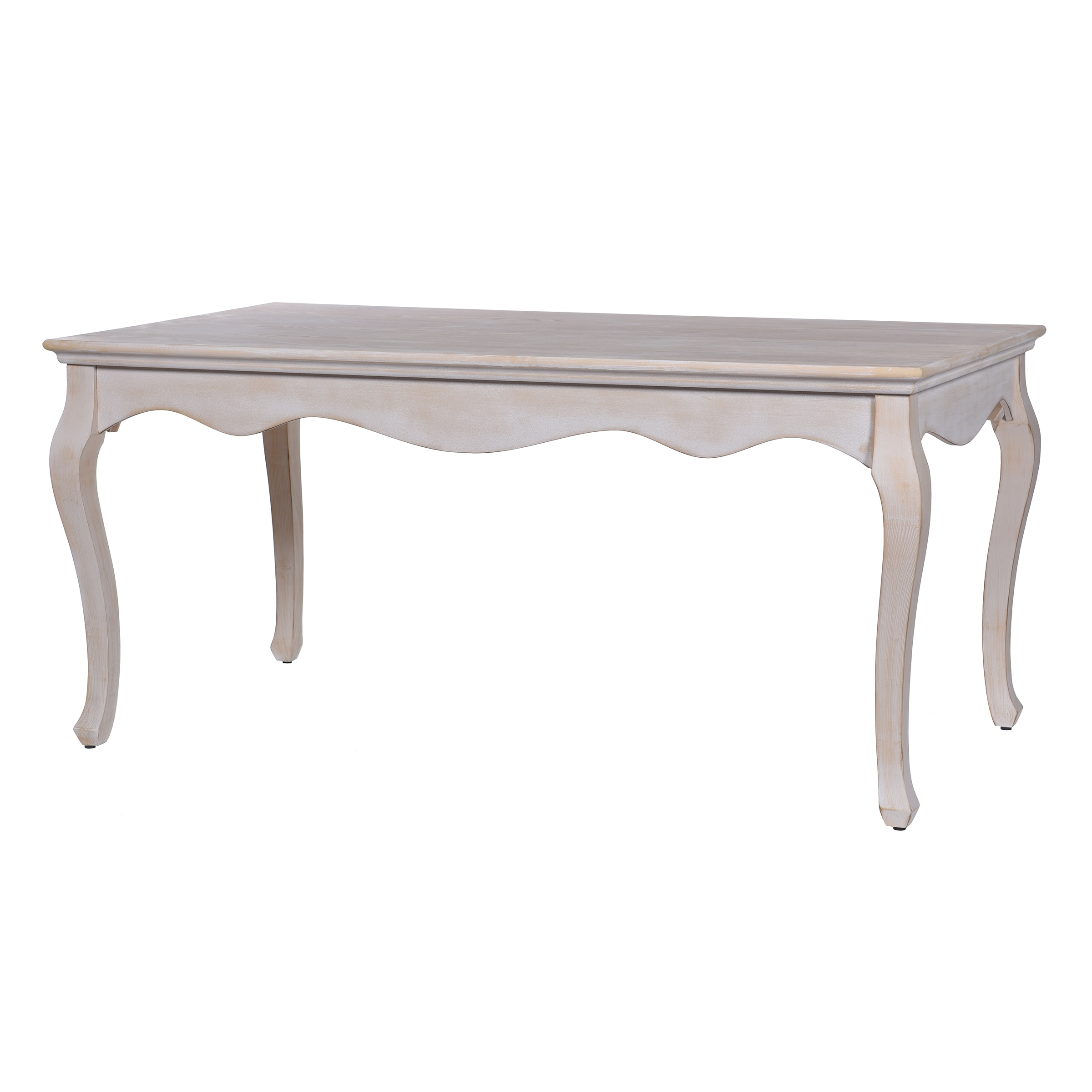 StyleCraft Home Collection DFF20029DS Whitewash Farmhouse Dining Table, Wood with Whitewash Wood Base 64-in L x 29.5-in H