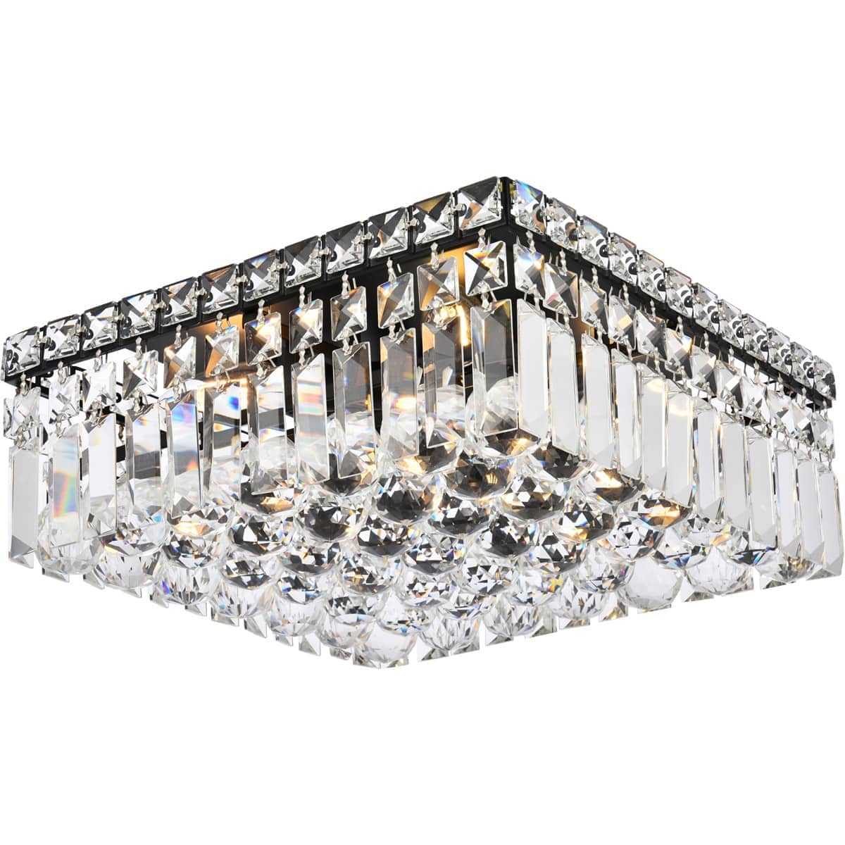 Elegant Lighting 1967141 V2032F12BK/RC Maxime Flush Mount Black and Clear