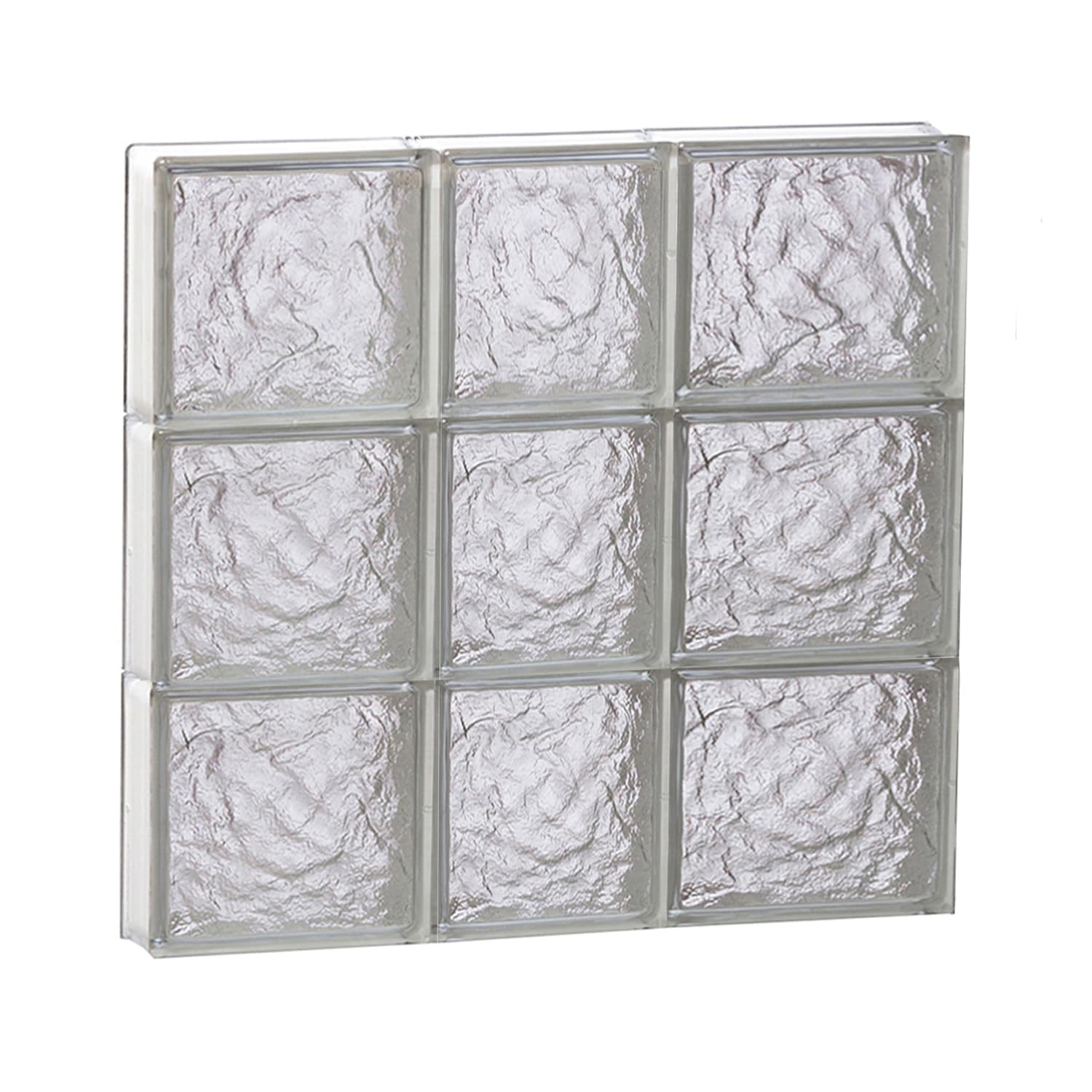 REDI2SET S2224IS Ice Glass 21-1/4-in x 23-1/4-in Frameless Replacement Glass Block Window