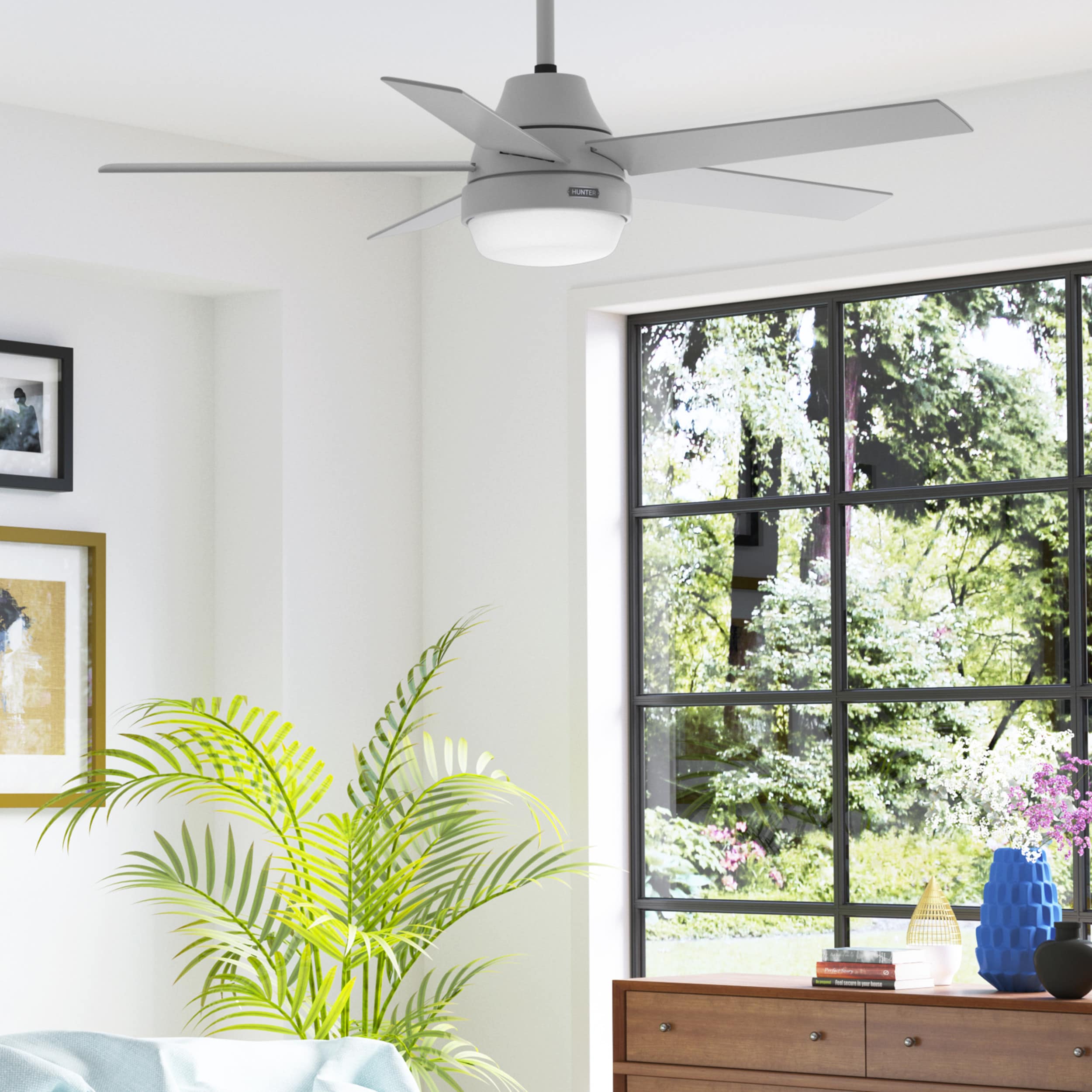 CARRO USA Voyager 52-in White Indoor/Outdoor Smart Ceiling Fan with Light and Remote (5-Blade) LS525B-L22-W1-1 Sansujyuku sansujyuku.com