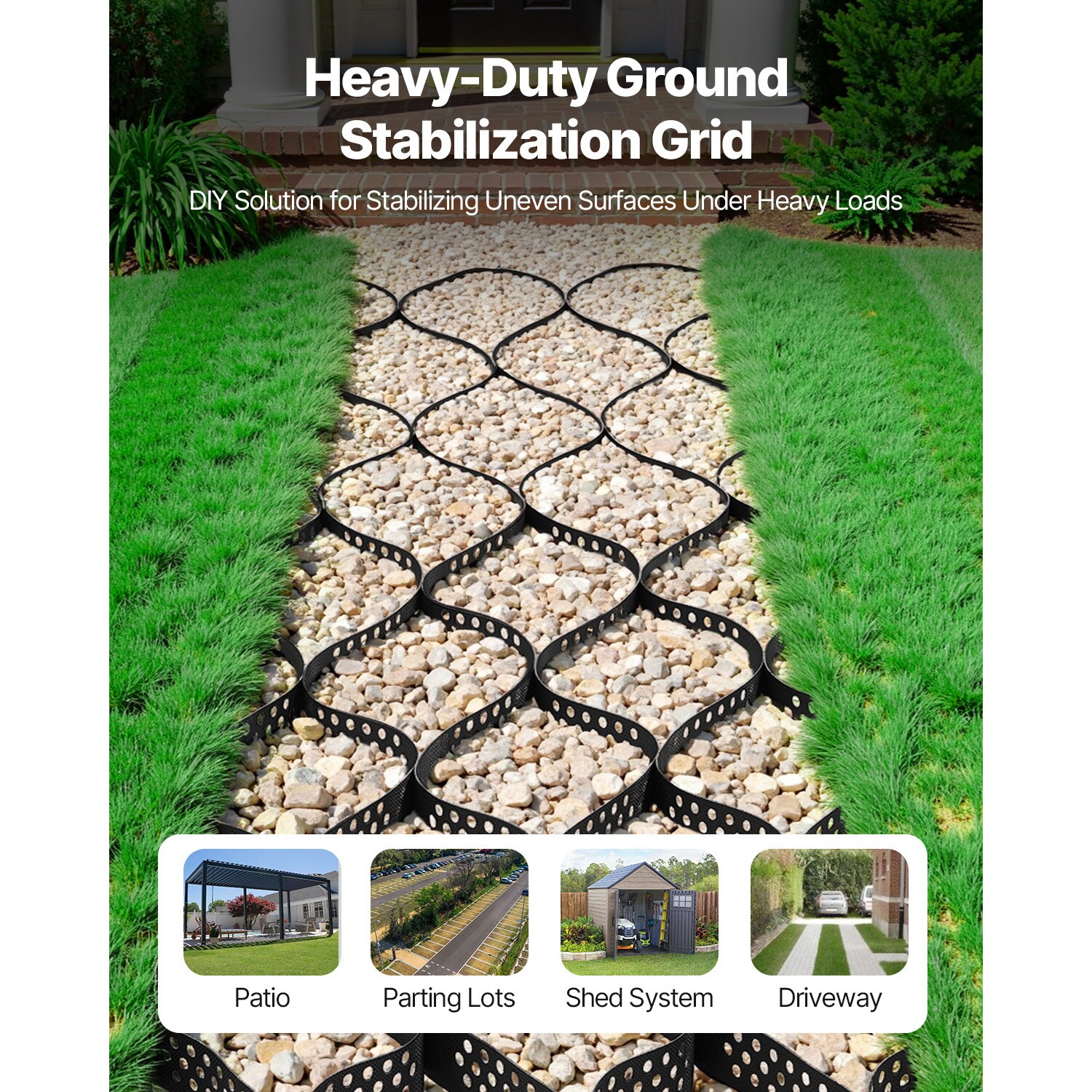 VEVOR 2-in L x 1.5-in W x 1-in H Rectangle Black Plastic Patio kit in ...