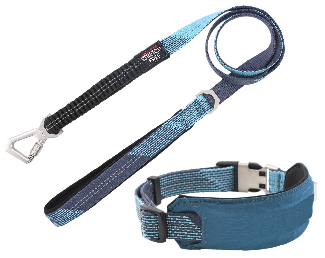 Pet Life Reflective Blue Collar with Leash Large in the Pet