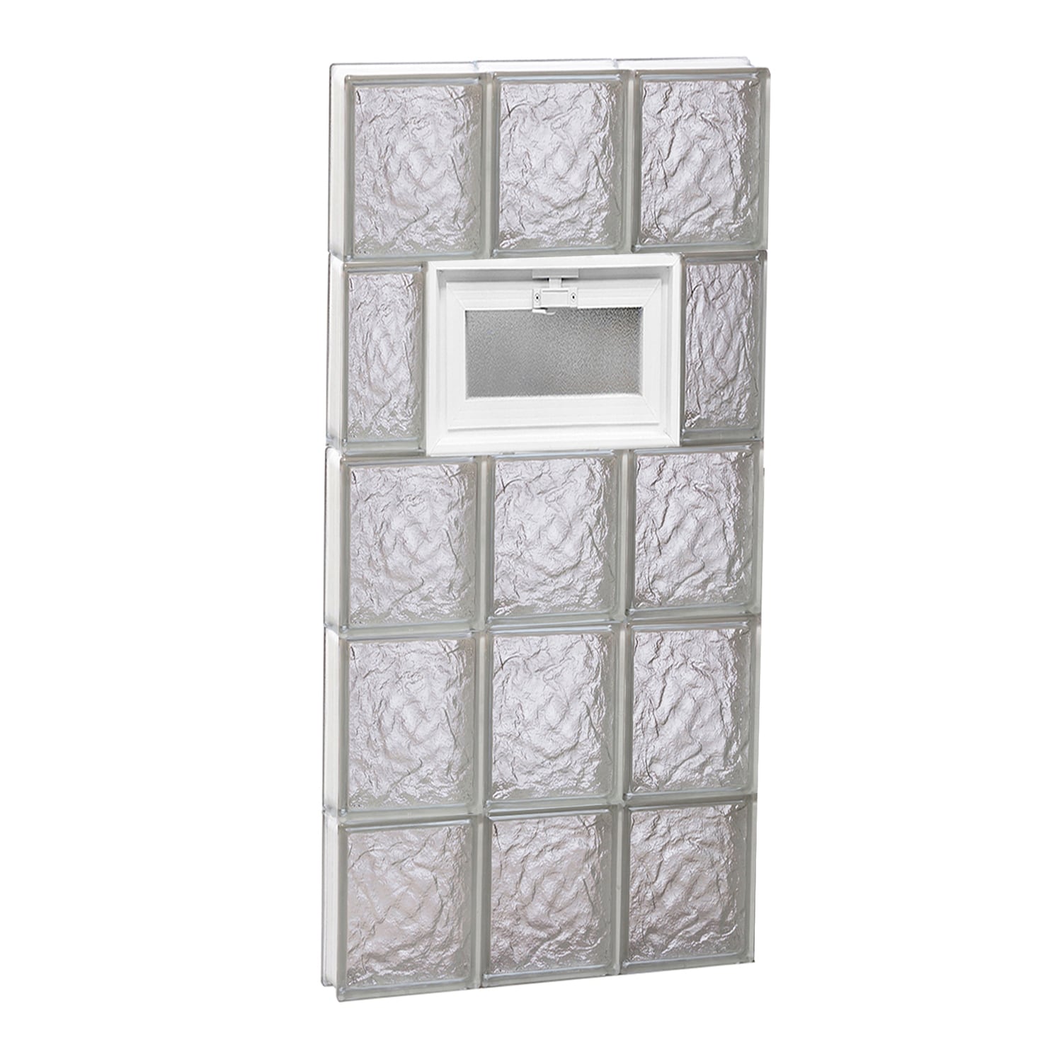 REDI2SET V1840IS Ice Glass 17-1/4-in x 38-3/4-in Frameless Replacement Vented Glass Block Window