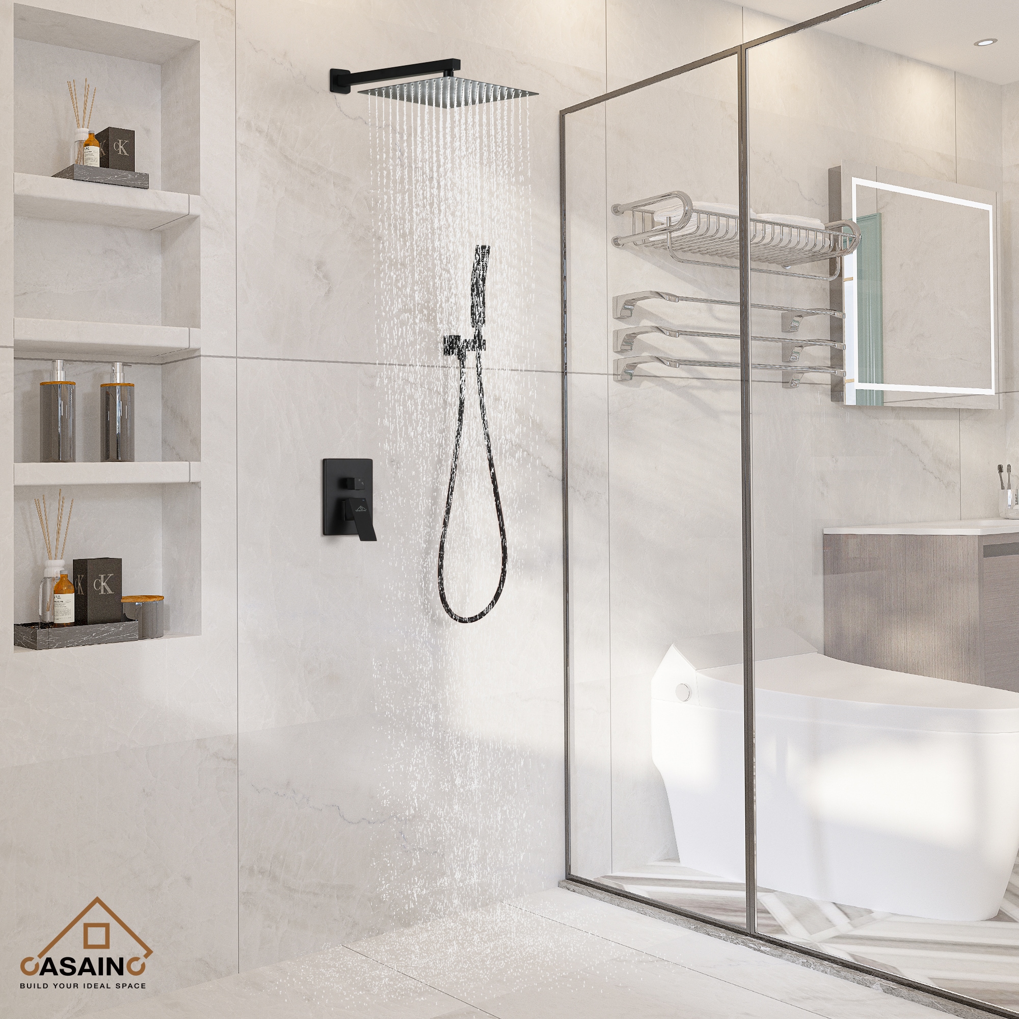CASAINC CS3502-12MB Showerhead-Bar-Panels - View #3