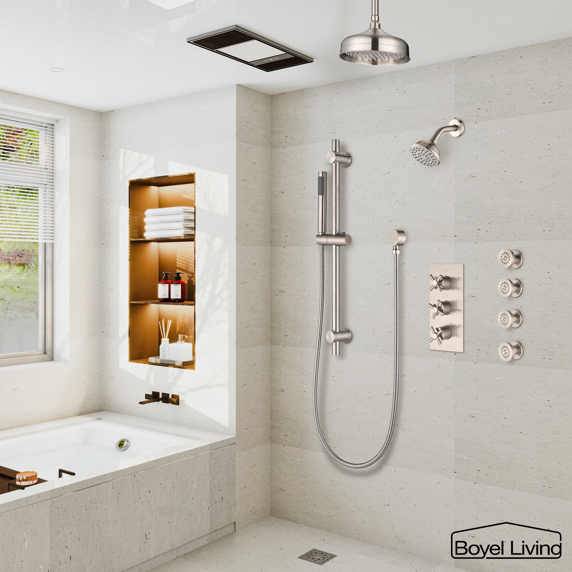 Boyel Living MS-A3805-BN Showerhead-Bar-Panels - View #5