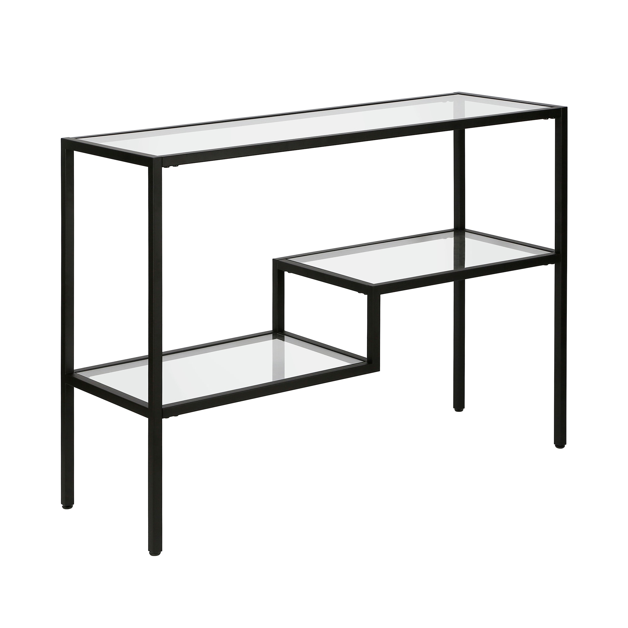 Lovett Blackened Bronze 42" Metal and Glass Console Table
