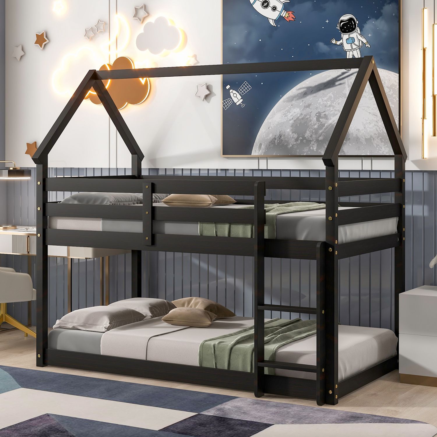 JASMODER W50446269 Espresso Twin Composite Platform Bed