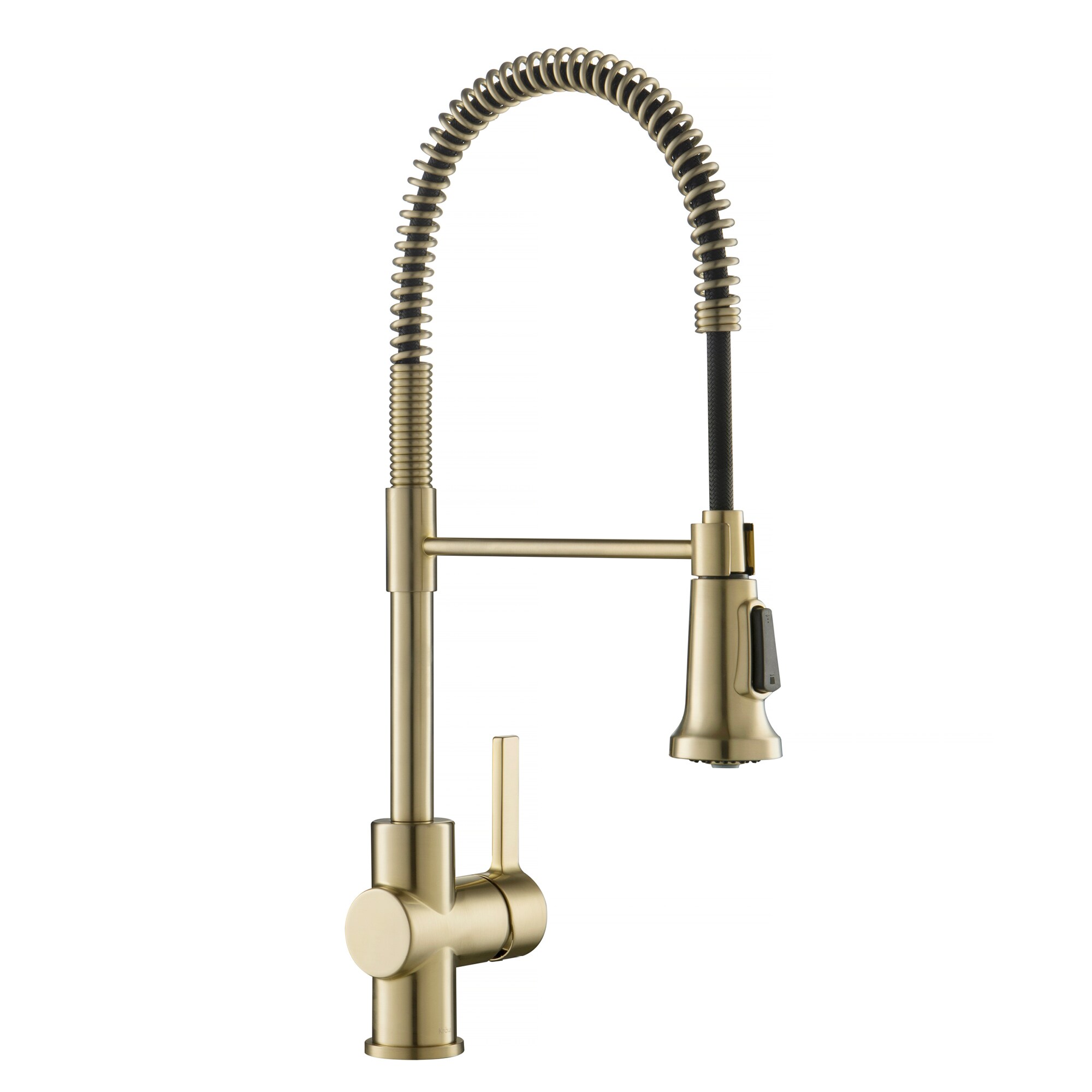 Kraus Britt Brushed Gold Single Handle Pull-down Kitchen Faucet with ...