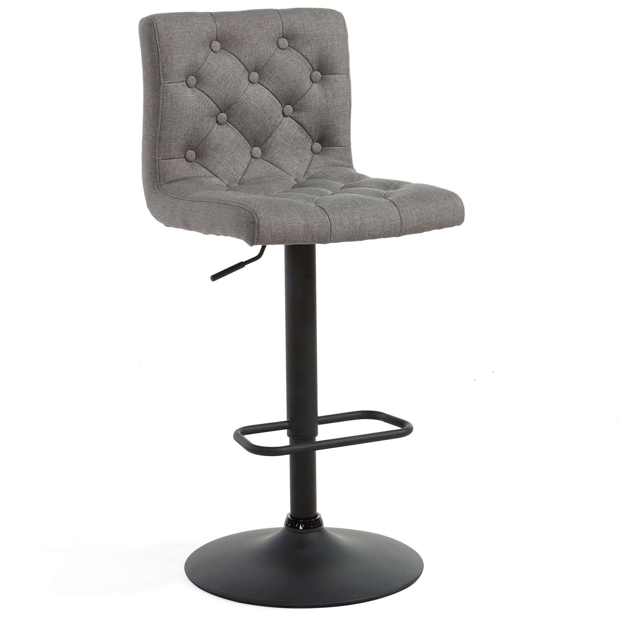 Worldwide Homefurnishings 203-153GY 2 -Set Grey 24.75-Inches H Adjustable Height Counter height Square seat Upholstered Swivel Metal Bar Stool and Back