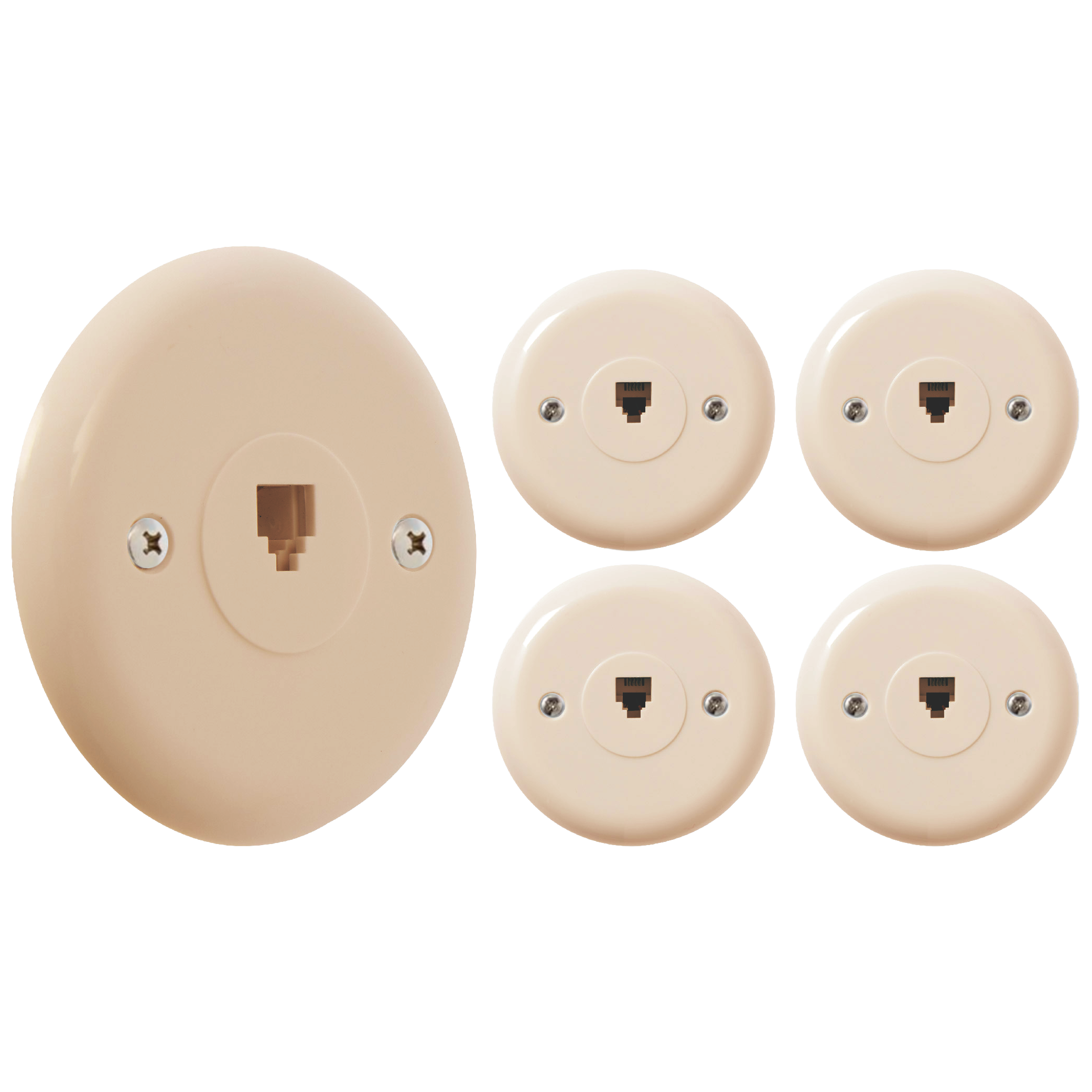Newhouse Hardware RPWP-IV-05 5 -Pack Plastic RJ11 Wall Jack