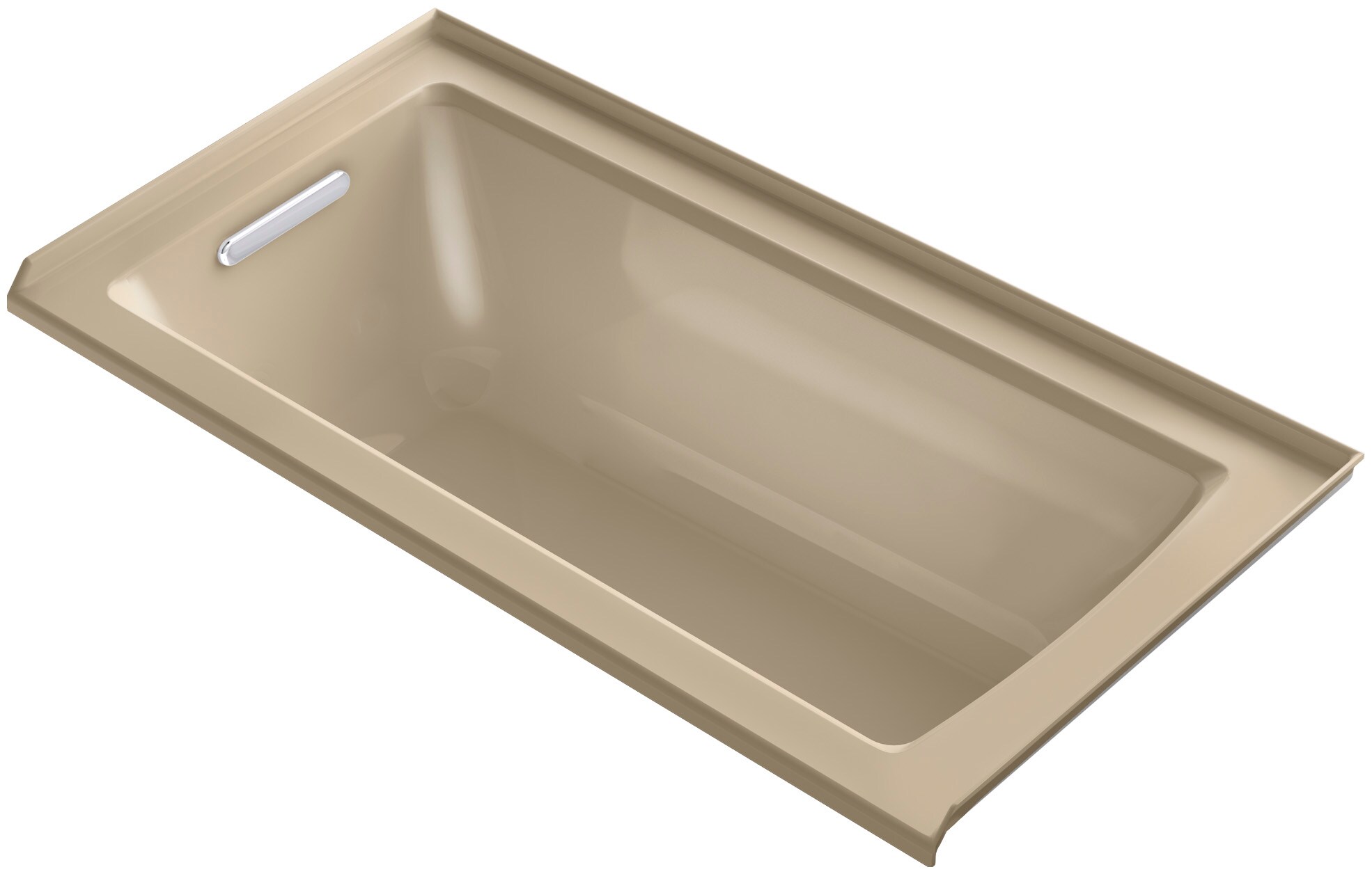 KOHLER 1947-VBLW-33 Archer 30-in x 60-in Mexican Sand Acrylic Alcove Soaking Bathtub (Left Drain)
