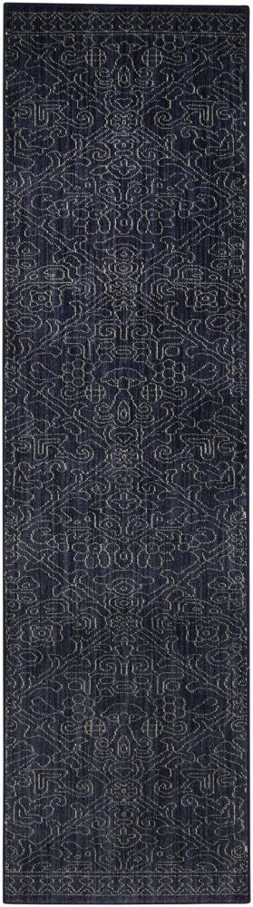 Mohawk Home 90619-50102-25X94 Marrakesh 2 X 8 (ft) Indigo Indoor Damask Moroccan Runner Rug
