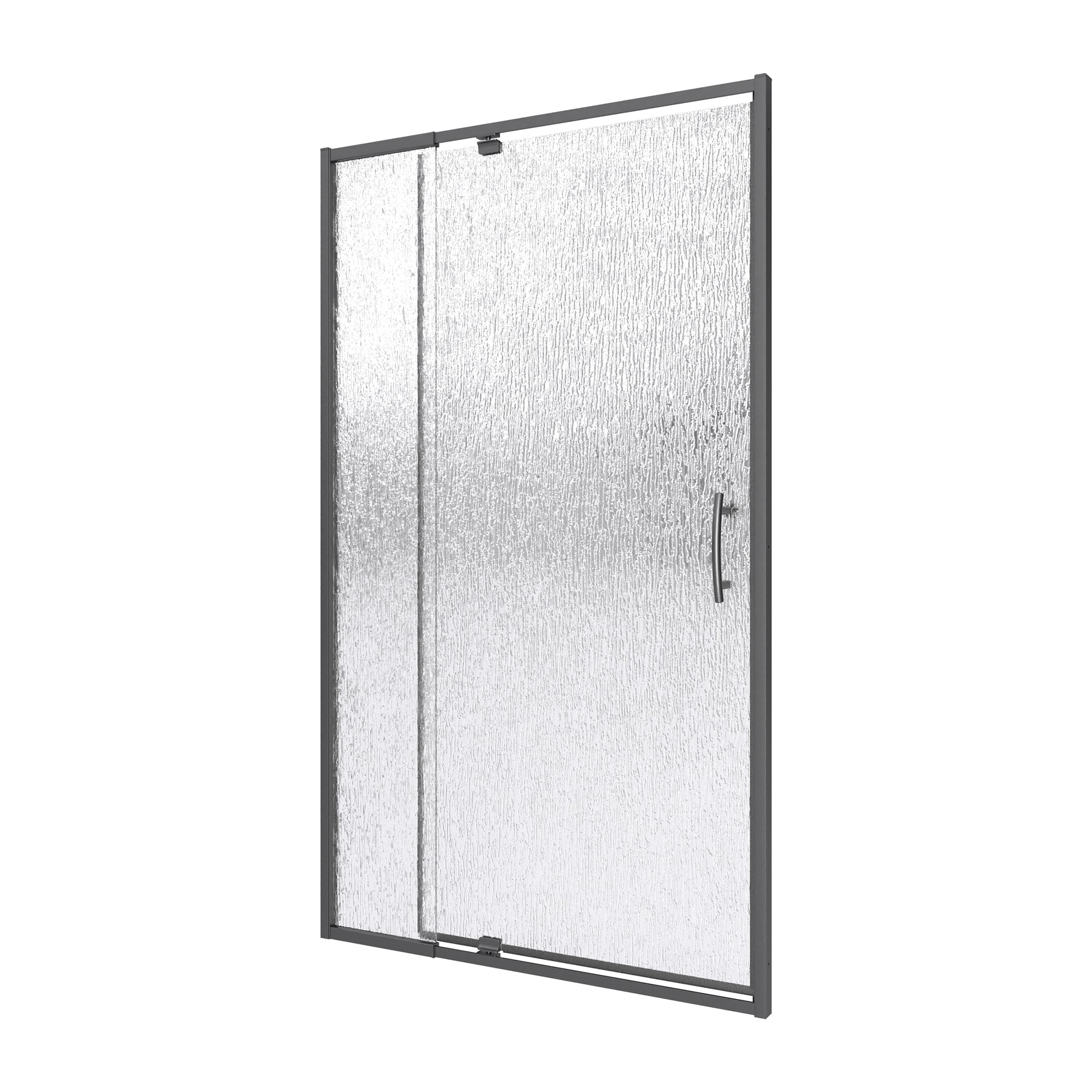 MODLAND 38-in to 42-in W x 71-in H Matte Black Framed Pivot Swing Shower Door with Rain Glass Reversible Installation