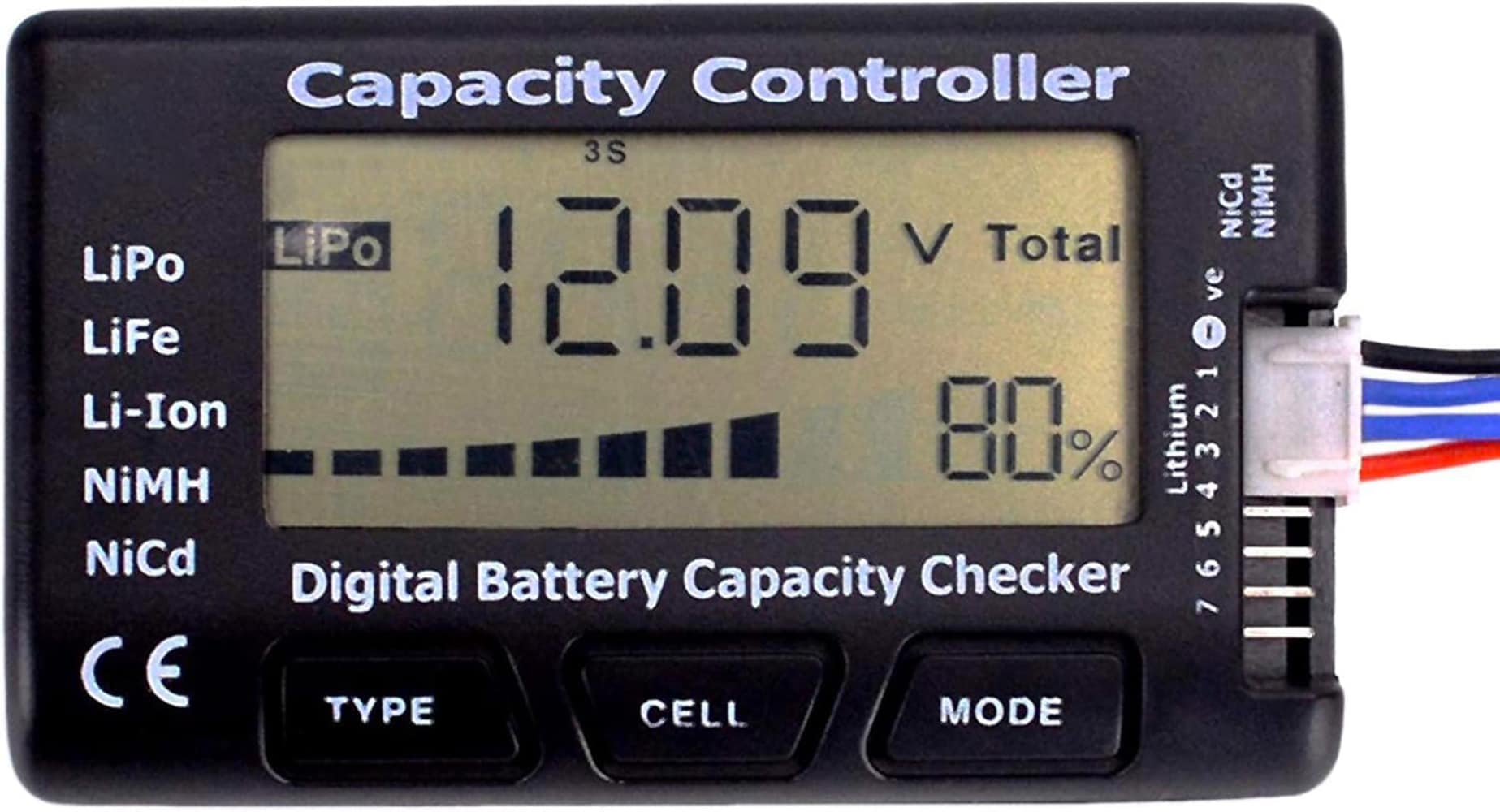 Etokfoks Cellmeter 7 Digital Power Pack Capacity Checker Controller Voltage Tester for NiMH NiCd Cell Packs 1 pc 3 35 x 1 97 x 0 63 in #LET0W1514